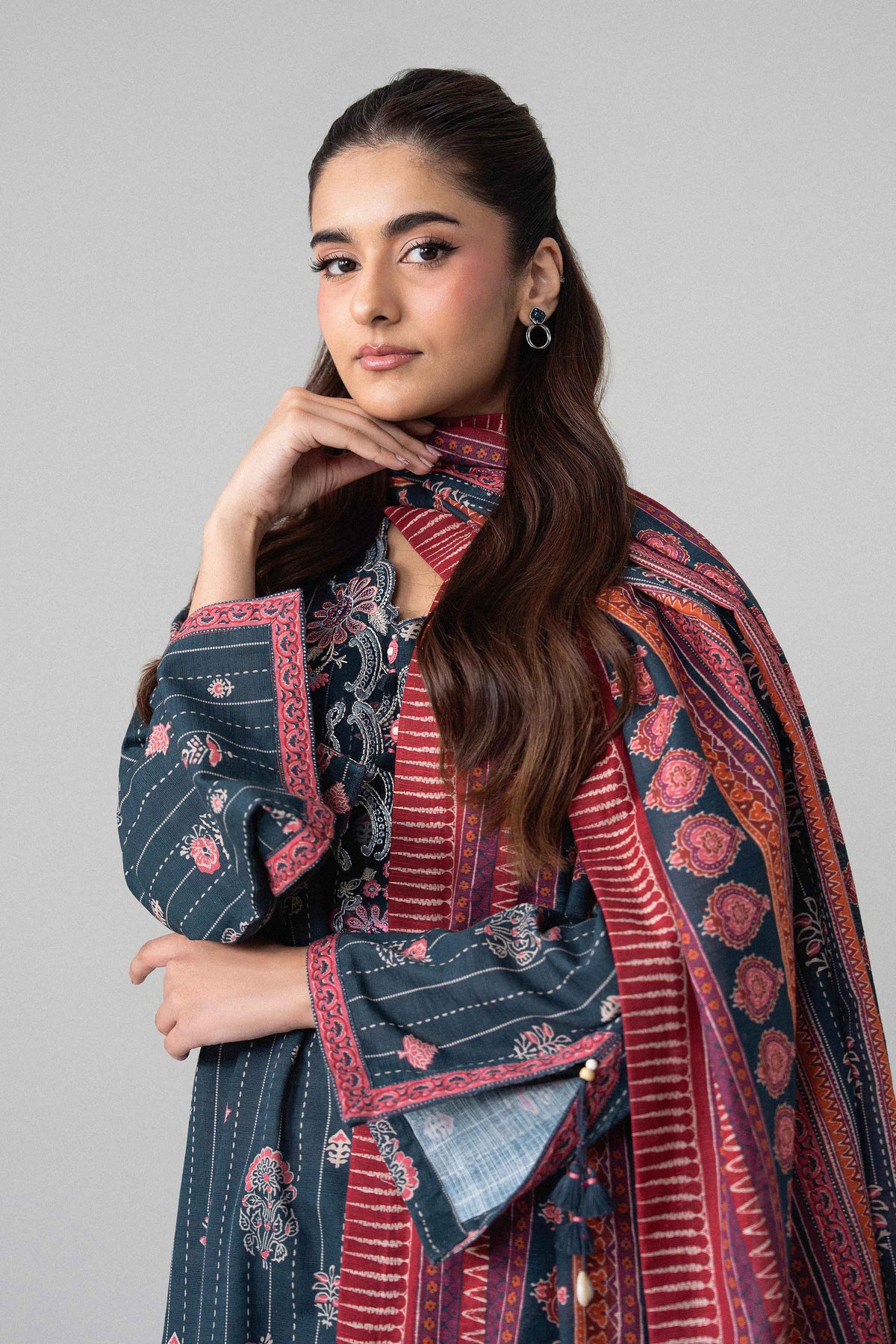 3 Piece - Printed Embroidered Suit - U3PE-NISHA26WV1-28