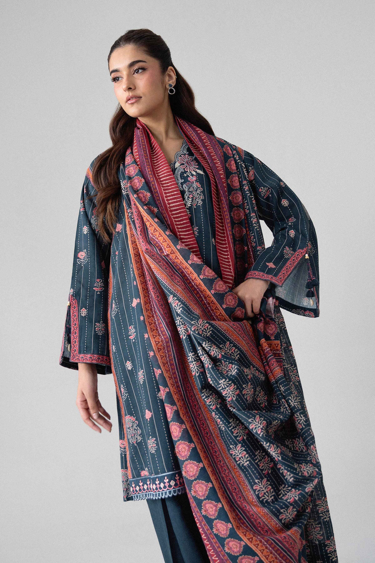 3 Piece - Printed Embroidered Suit - U3PE-NISHA26WV1-28