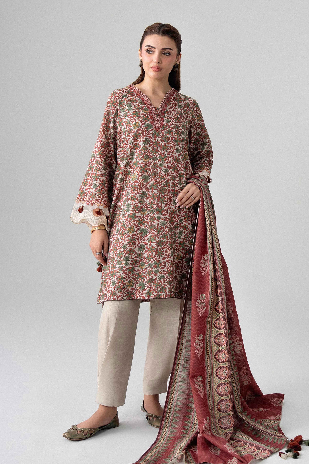 3 Piece - Printed Embroidered Suit - U3PE-NISHA26WV1-29 for, - Unstitched Collection | Nishat | Shop Online