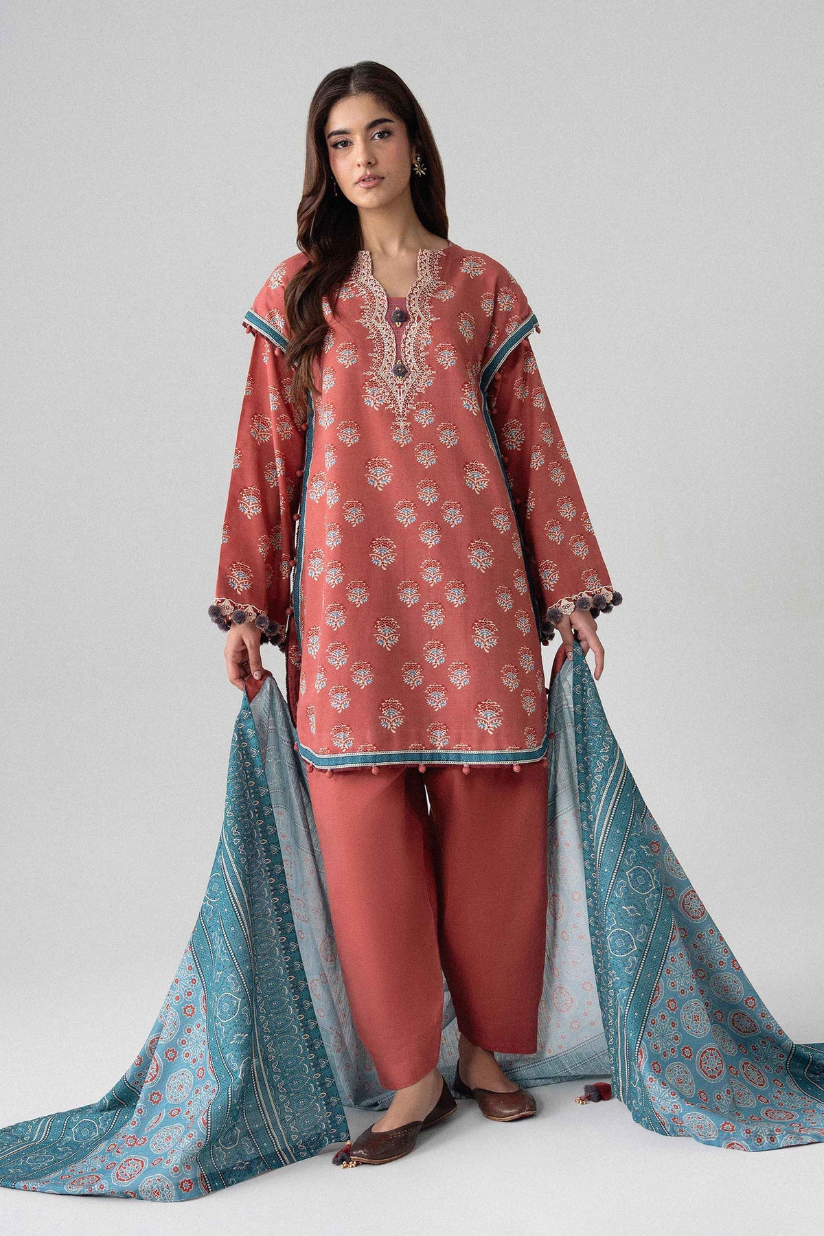 3 Piece - Printed Embroidered Suit - U3PE-NISHA26WV1-30