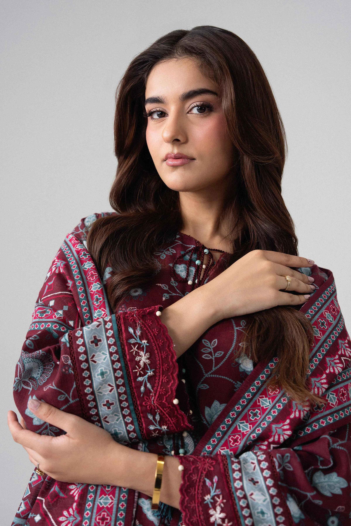 3 Piece - Printed Embroidered Suit - U3PE-NISHA26WV1-31