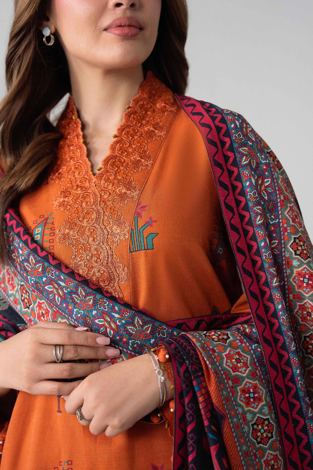 3 Piece - Printed Embroidered Suit - U3PE-NISHA26WV1-32