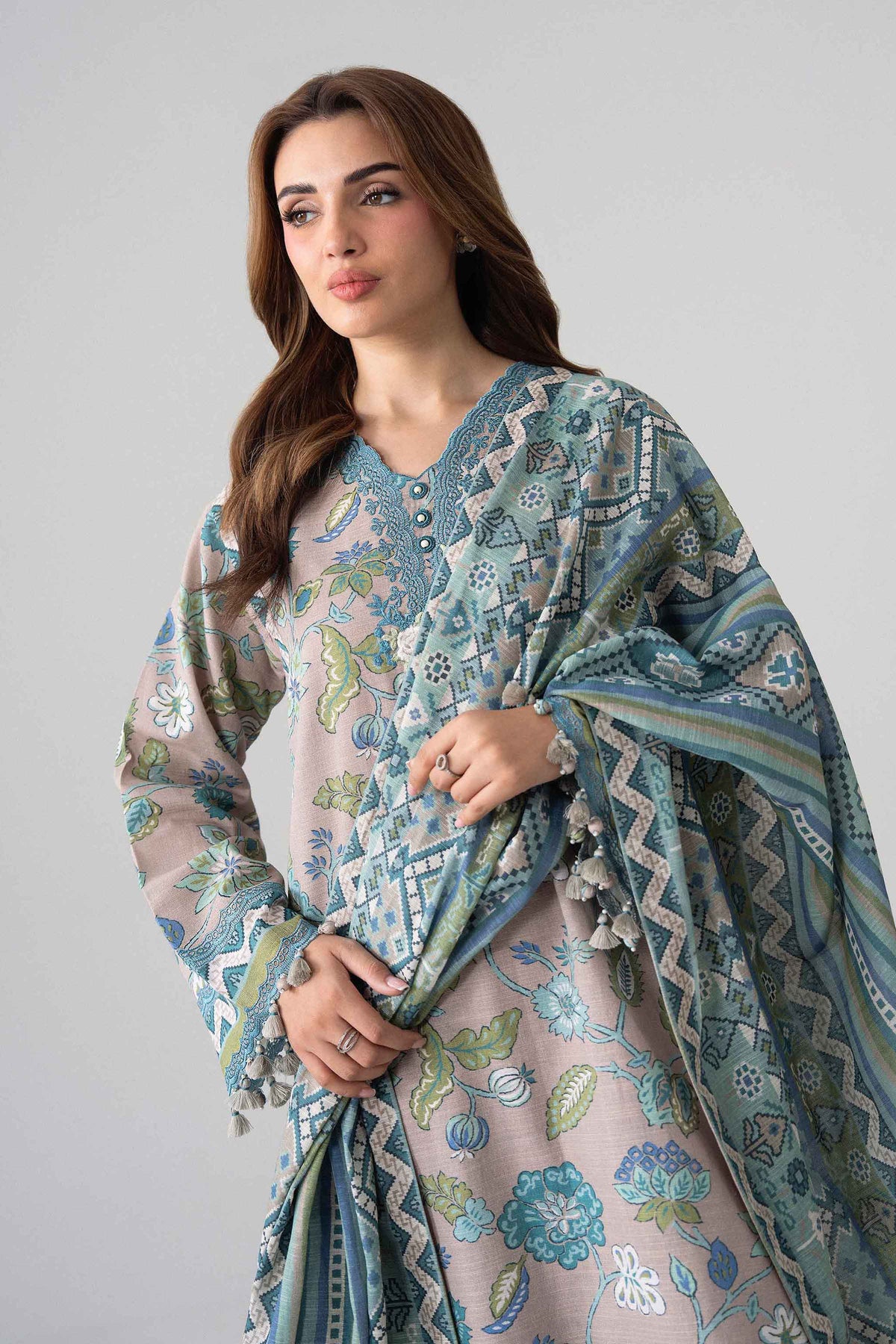 3 Piece - Printed Embroidered Suit - U3PE-NISHA26WV1-33