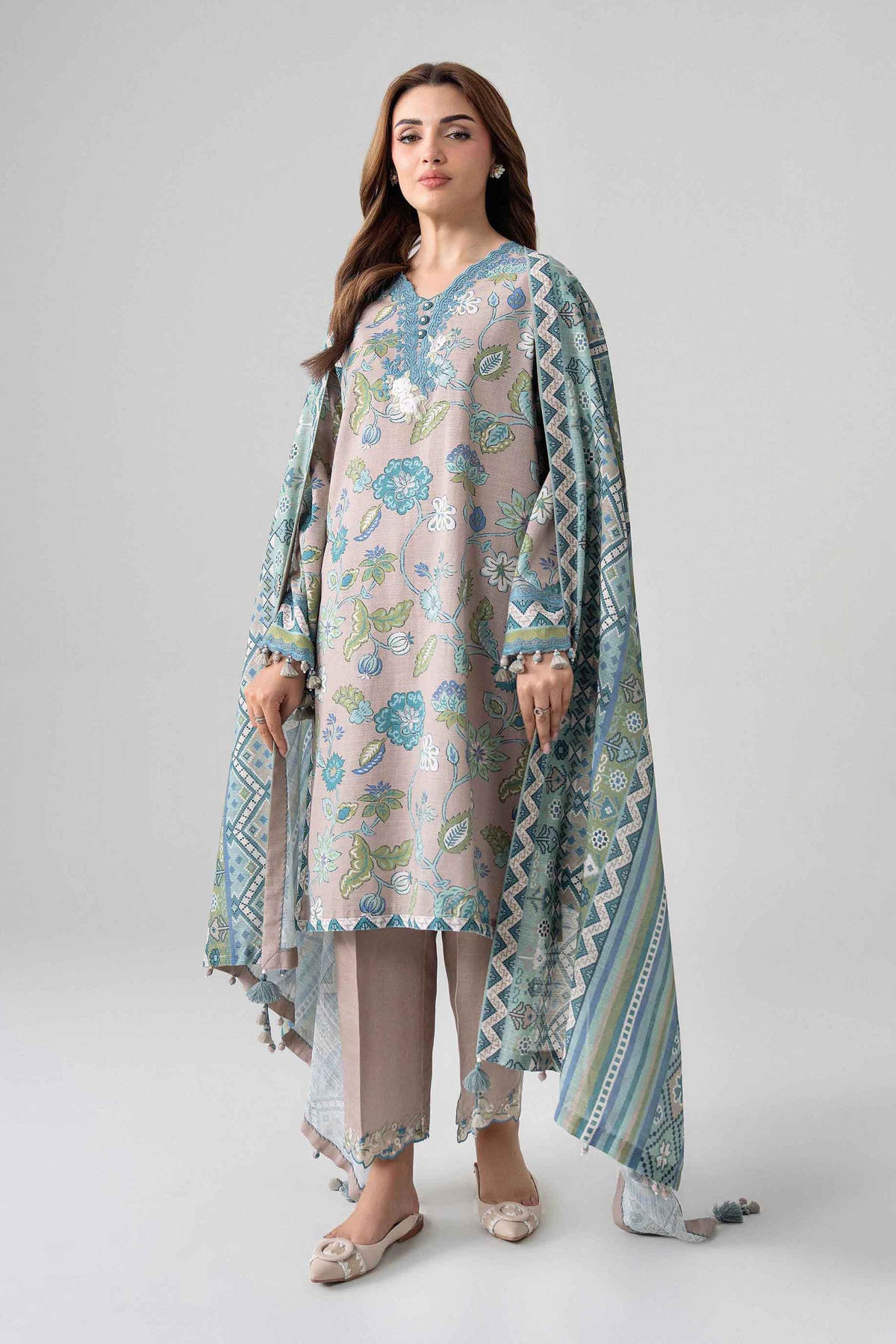 3 Piece - Printed Embroidered Suit - U3PE-NISHA26WV1-33
