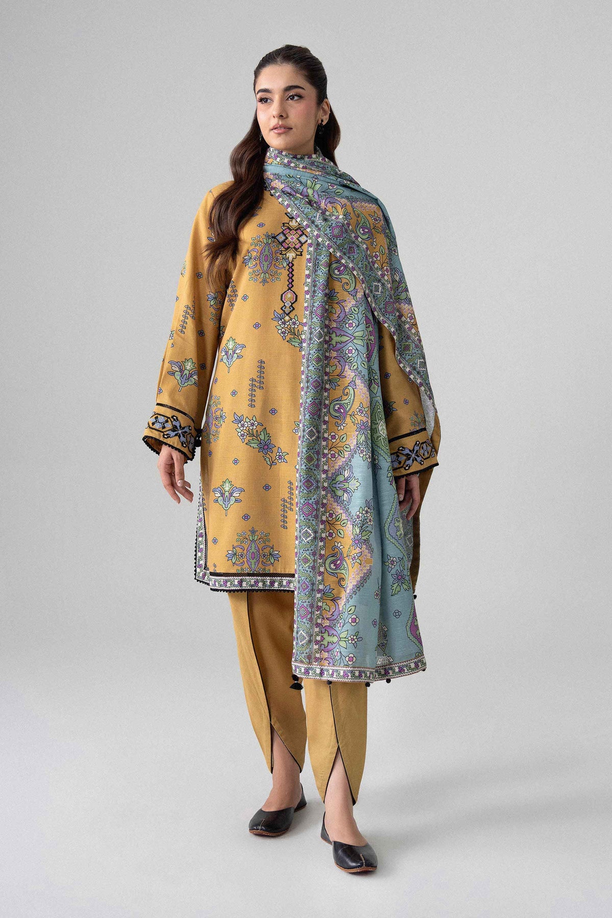 3 Piece - Printed Embroidered Suit - U3PE-NISHA26WV1-35