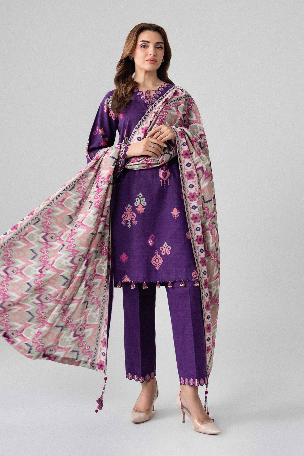 3 Piece - Printed Embroidered Suit - U3PE-NISHA26WV1-37 for, - Unstitched Collection | Nishat | Shop Online