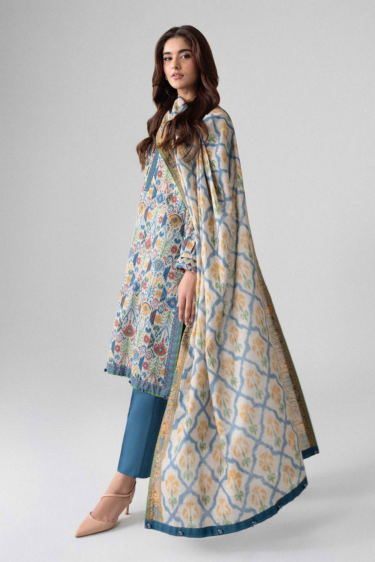 3 Piece - Printed Embroidered Suit - U3PE-NISHA26WV1-39 for, - Unstitched Collection | Nishat | Shop Online