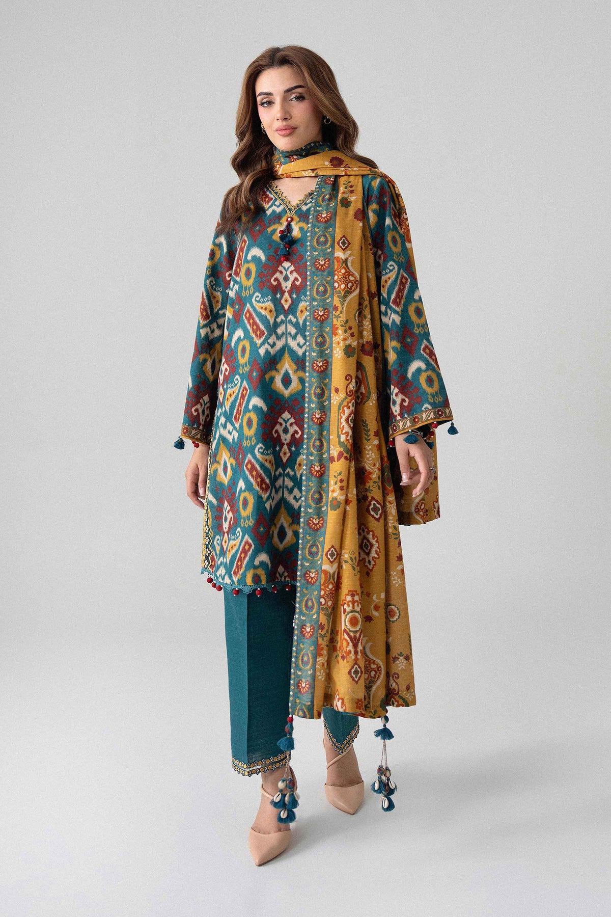 3 Piece - Printed Embroidered Suit - U3PE-NISHA26WV1-40 for, - Unstitched Collection | Nishat | Shop Online