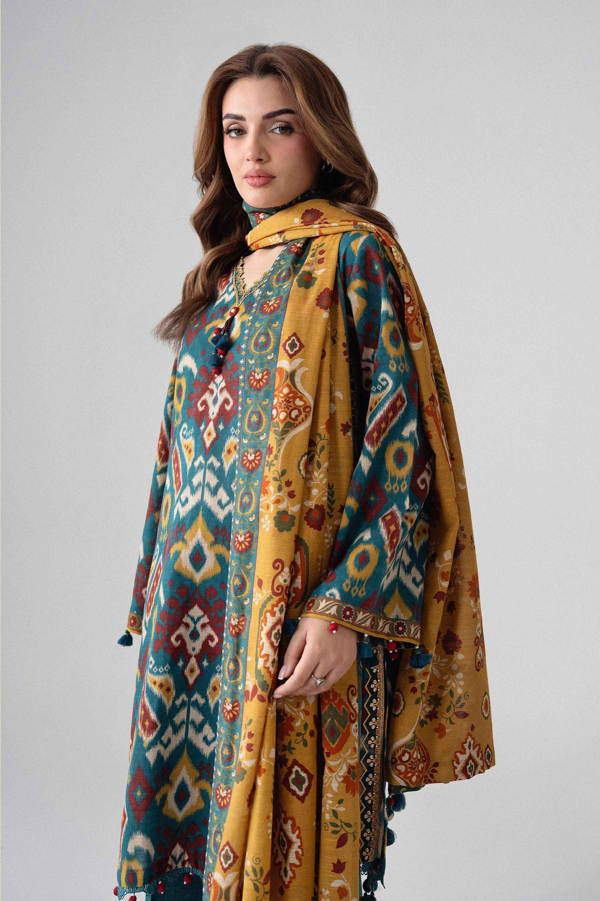 3 Piece - Printed Embroidered Suit - U3PE-NISHA26WV1-40