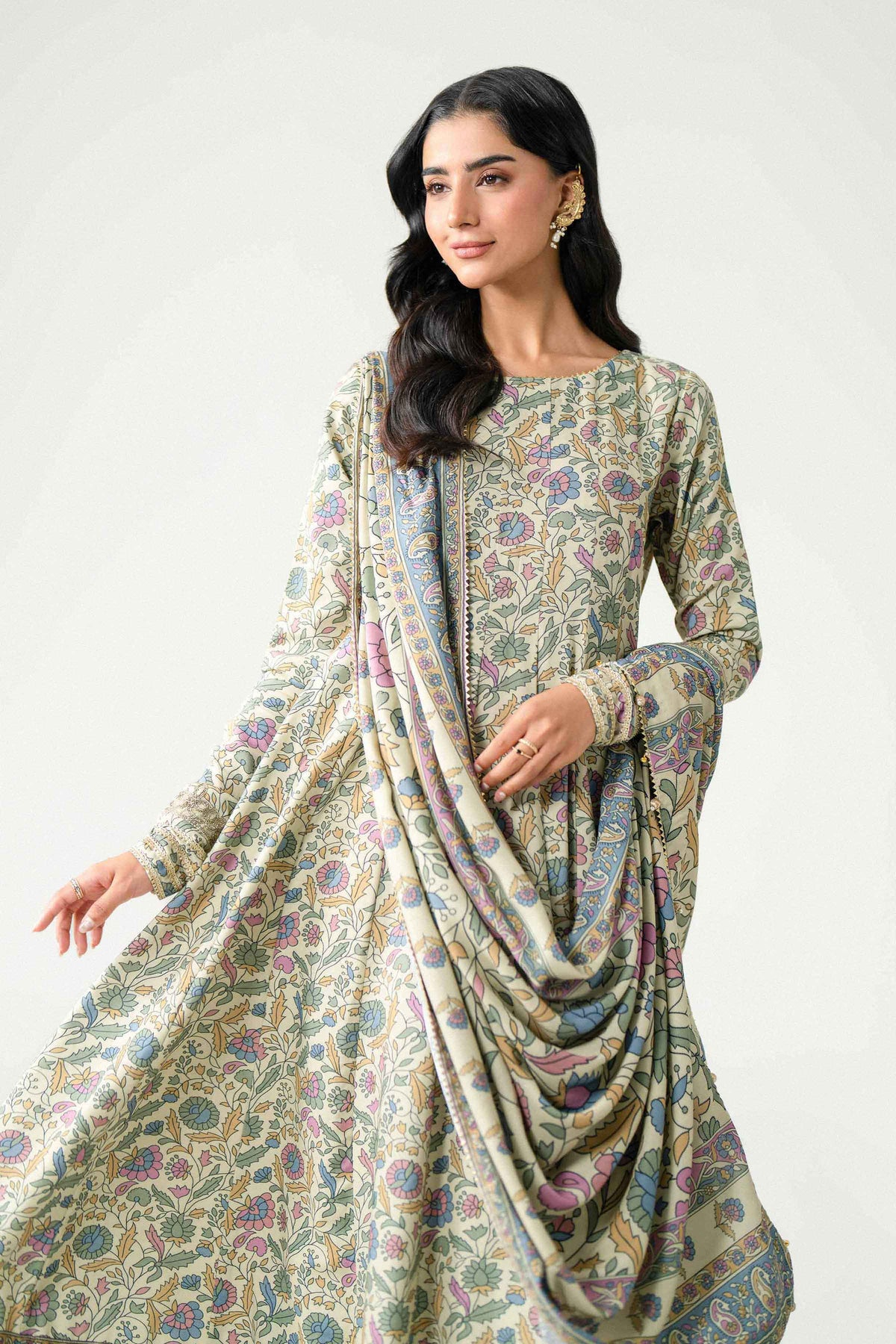 3 Piece - Printed Embroidered Suit - U3PE-NISHA26WV1-42