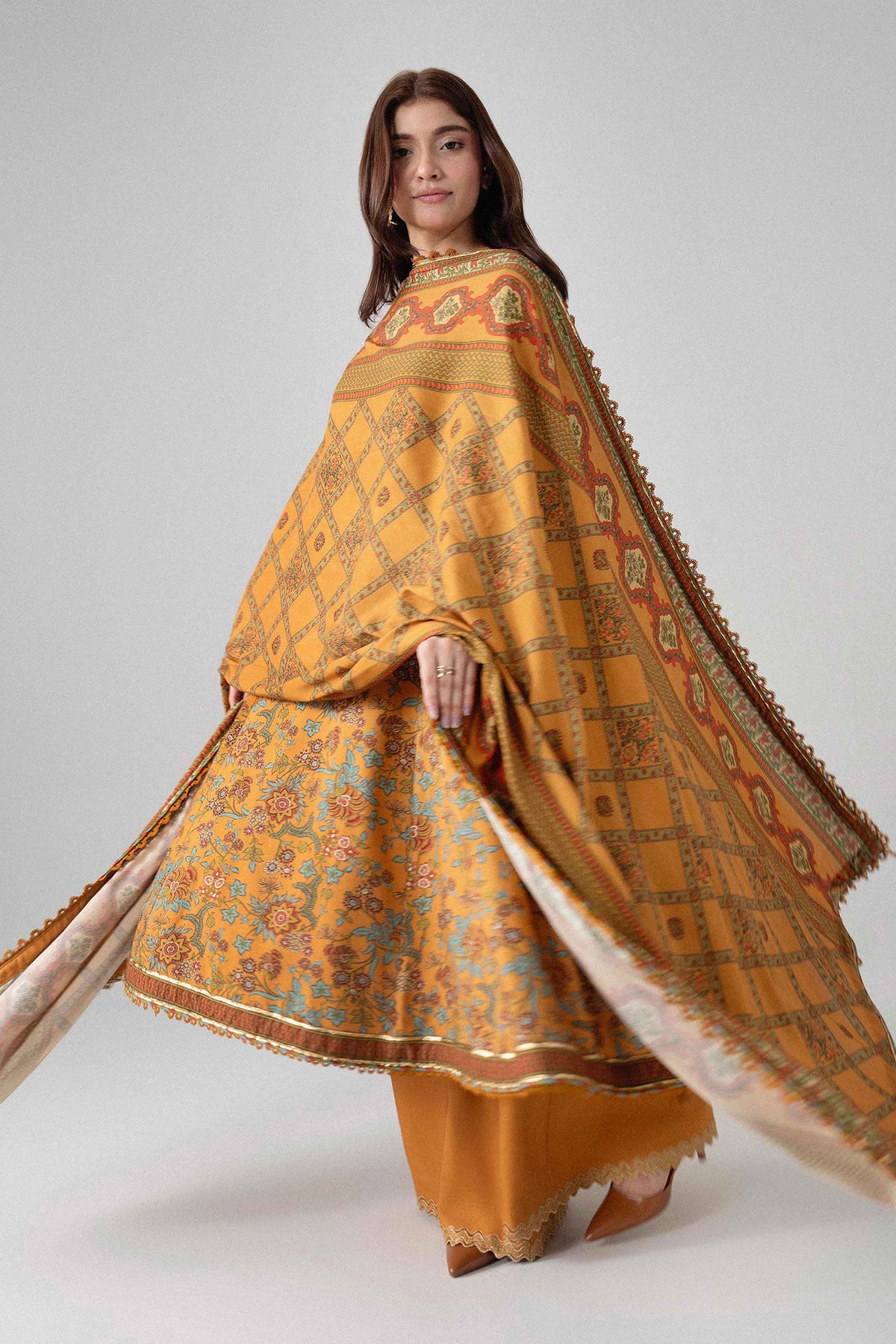 3 Piece - Printed Embroidered Suit - U3PE-NISHA26WV1-5