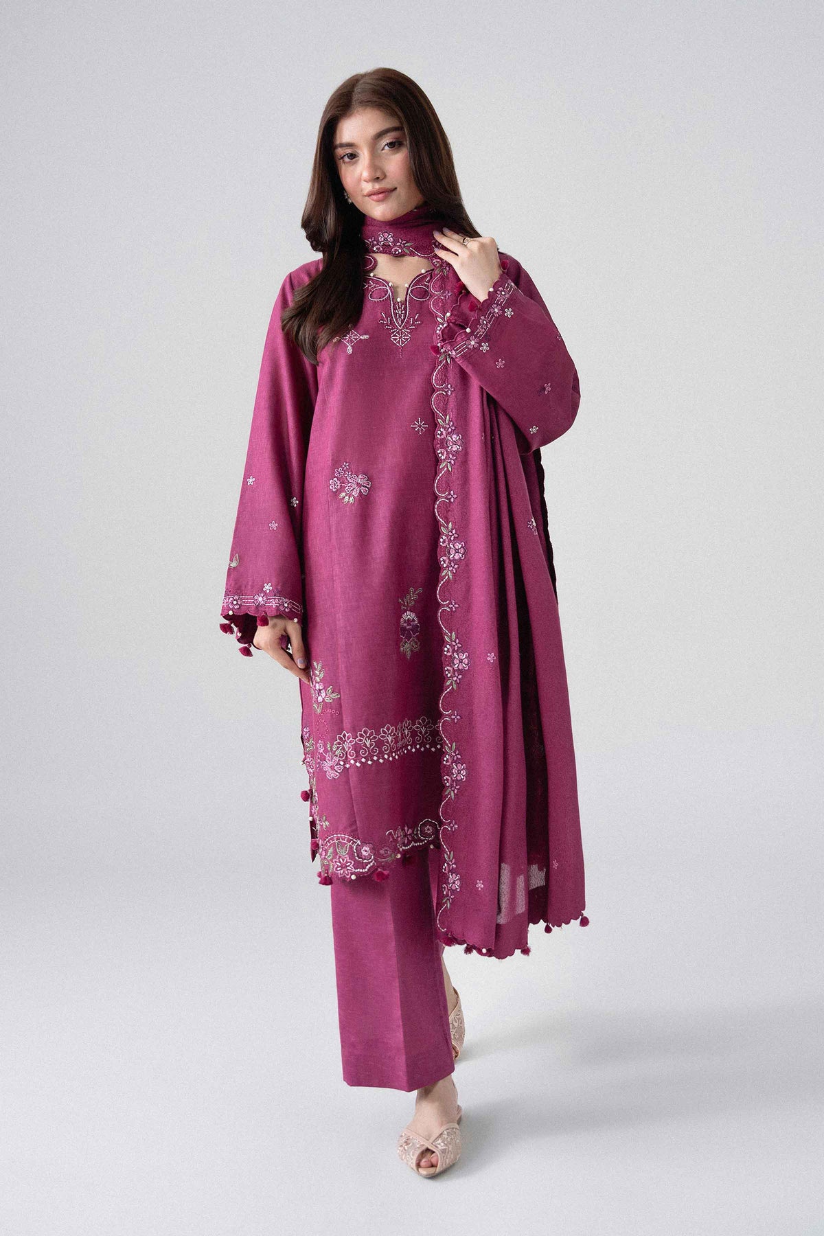 3 Piece - Embroidered Suit - U3PE-NISHA26WV1-52 for, - Unstitched Collection | Nishat | Shop Online
