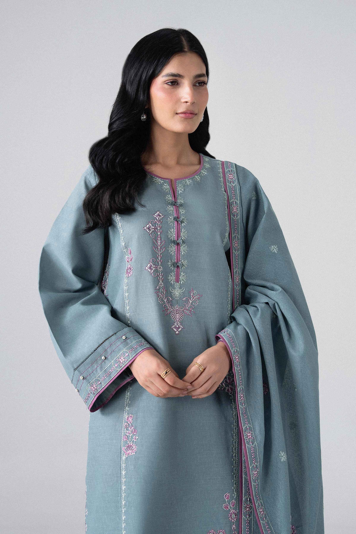 3 Piece - Embroidered Suit - U3PE-NISHA26WV1-57