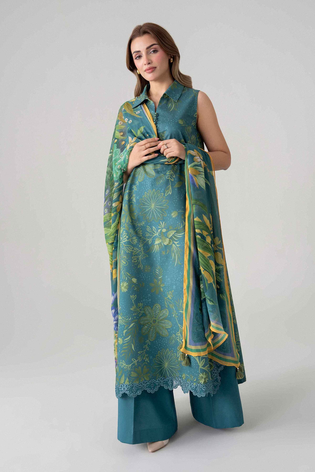 3 Piece - Digital Printed Embroidered Suit - U3PE-NISHA26WV1-67 for, - Unstitched Collection | Nishat | Shop Online