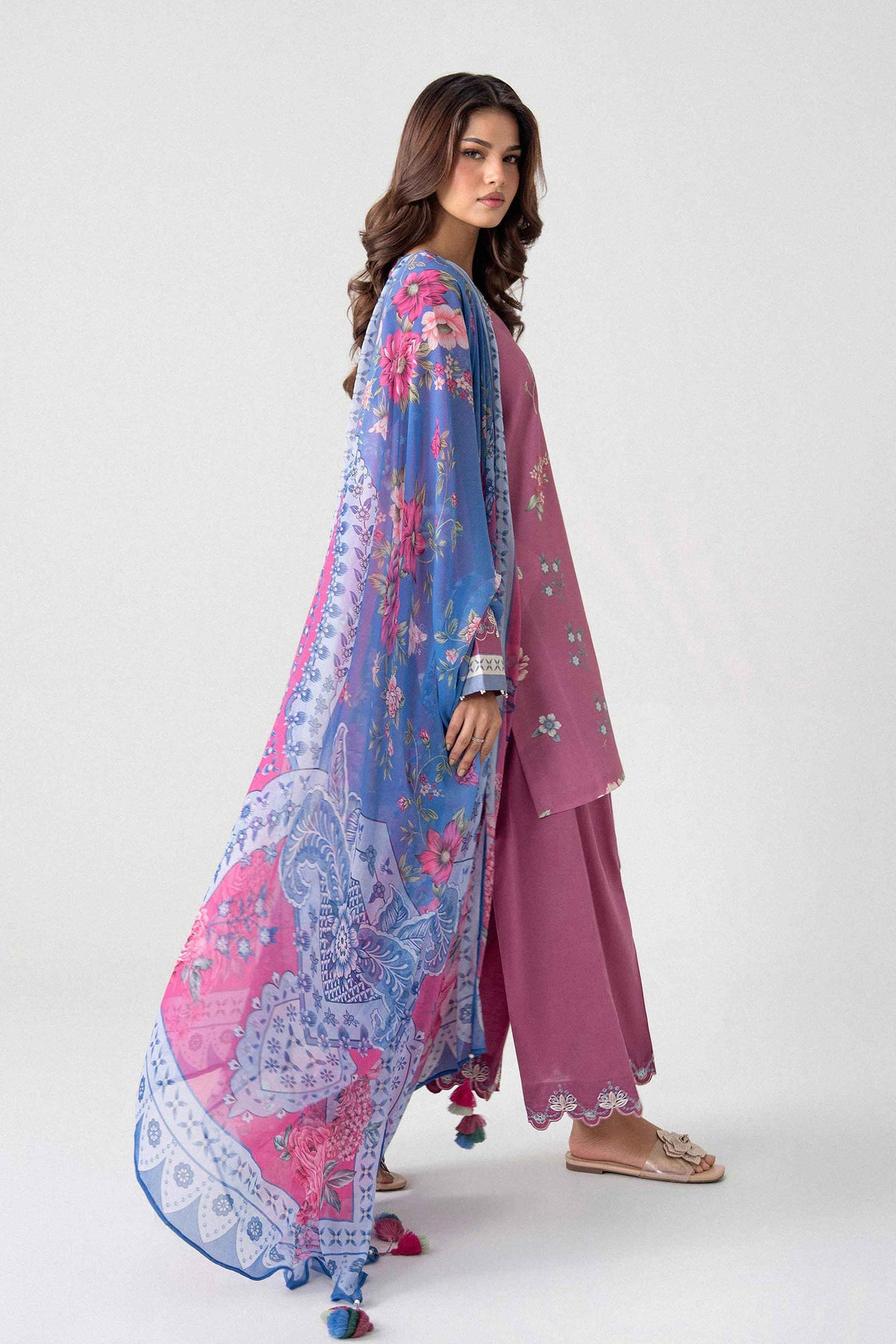 3 Piece - Digital Printed Embroidered Suit - U3PE-NISHA26WV1-72