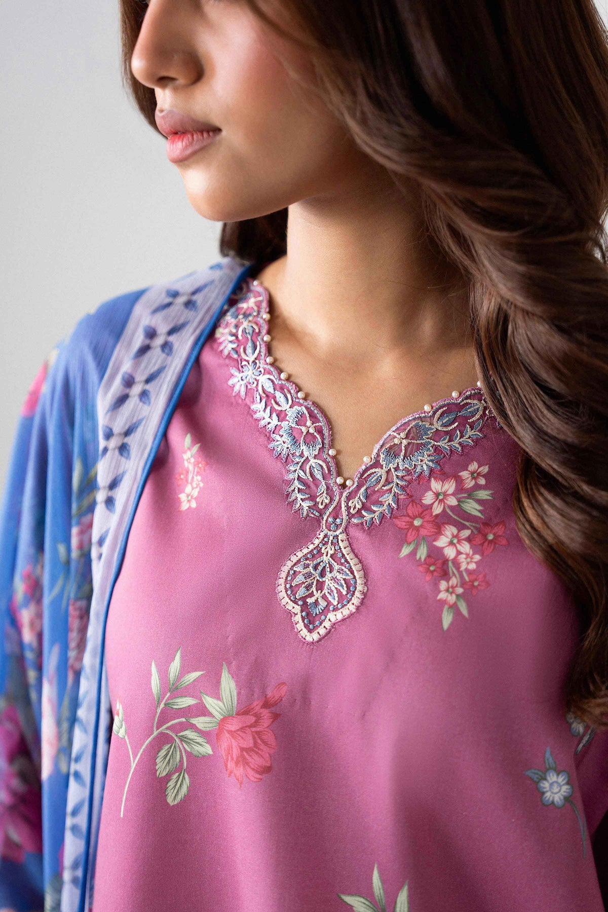 3 Piece - Digital Printed Embroidered Suit - U3PE-NISHA26WV1-72
