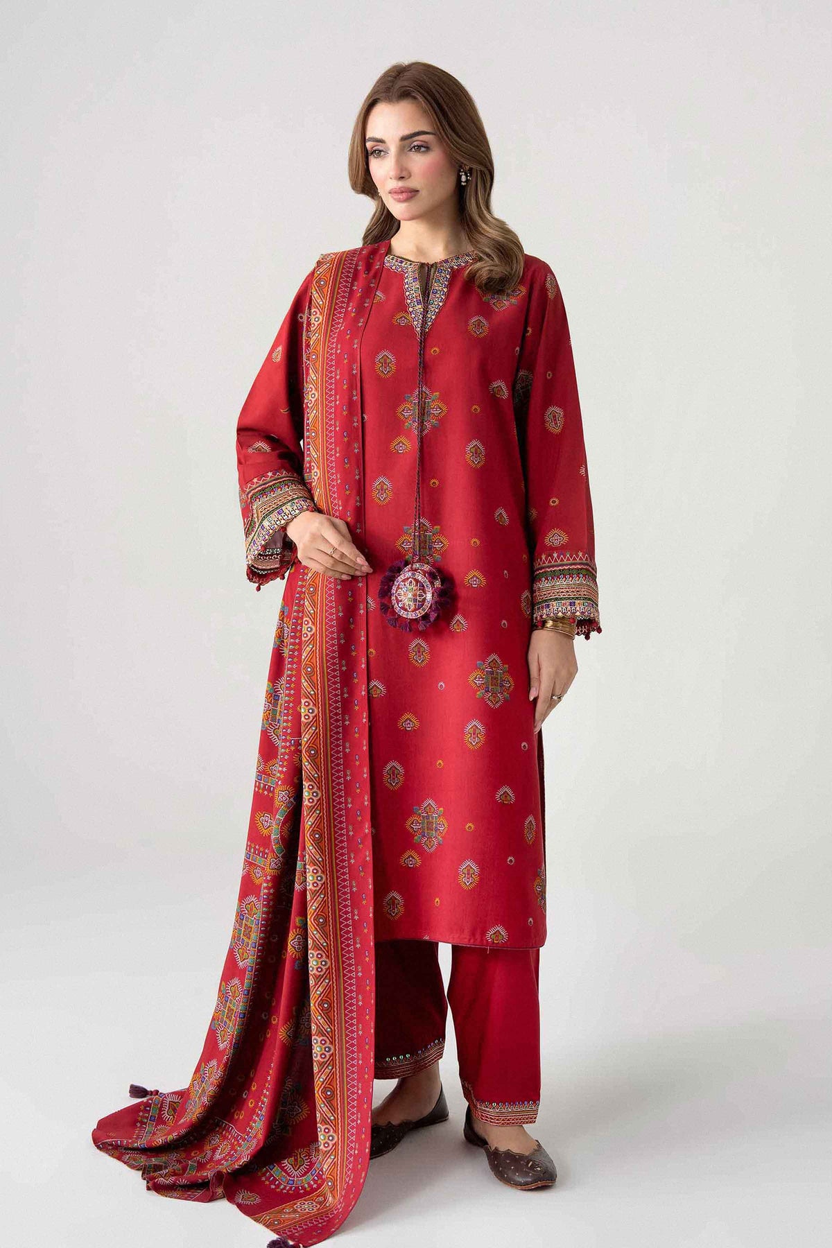 3 Piece - Printed Embroidered Suit - U3PE-NISHA26WV1-8 for, - Unstitched Collection | Nishat | Shop Online