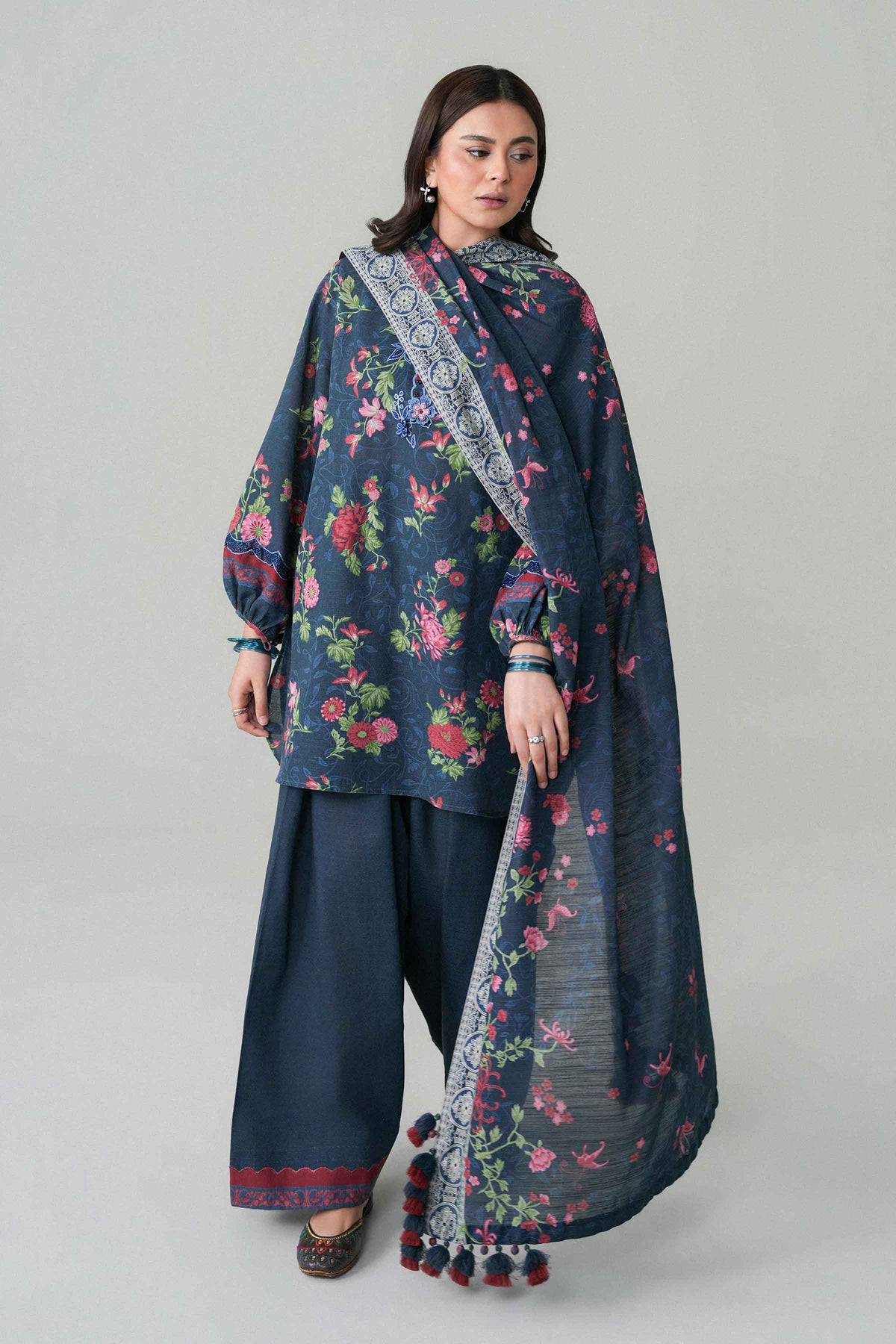 3 Piece - Printed Embroidered Suit - U3PE-NISHA26WV1-99