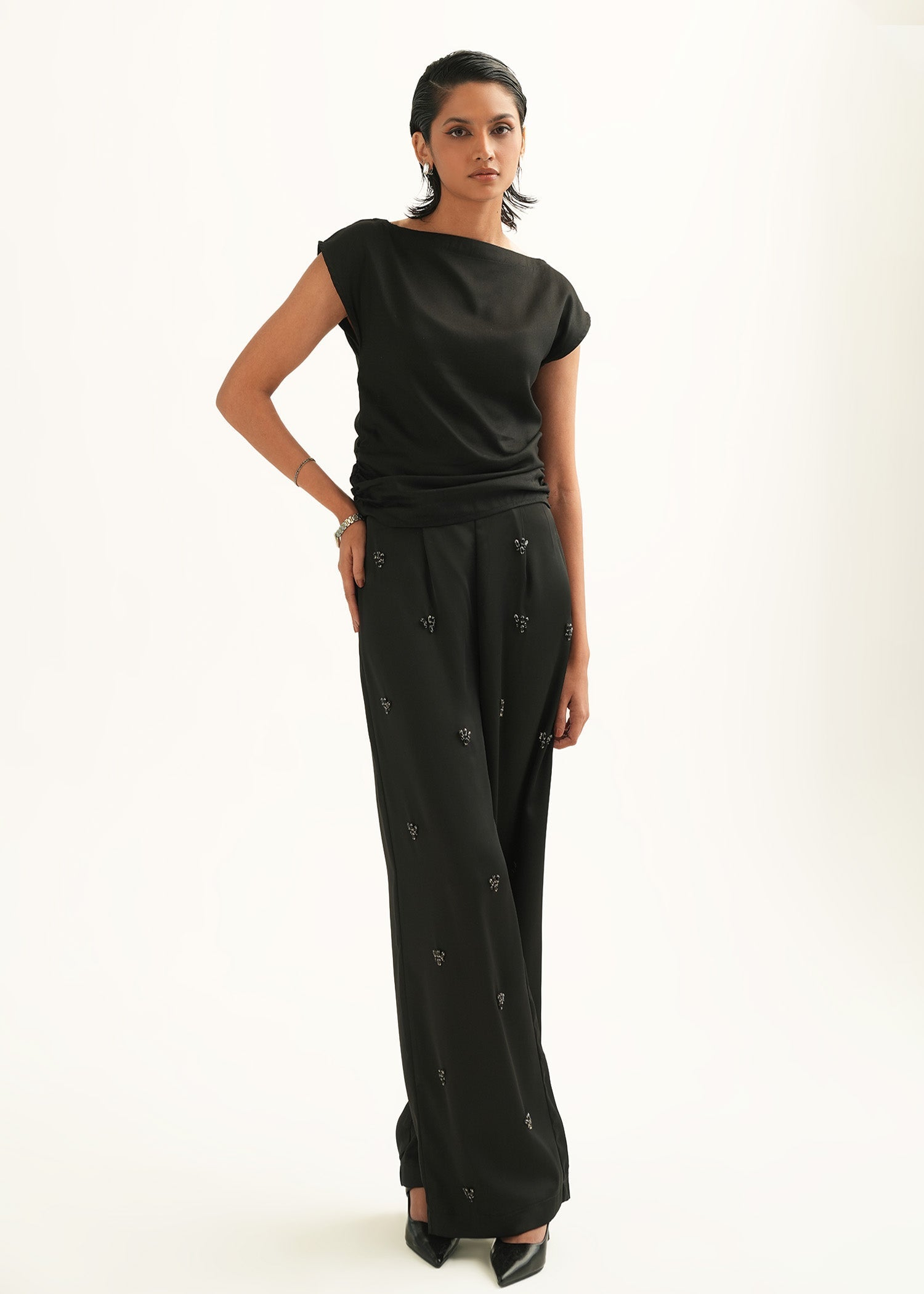 Embellished Satin Pants - KOA