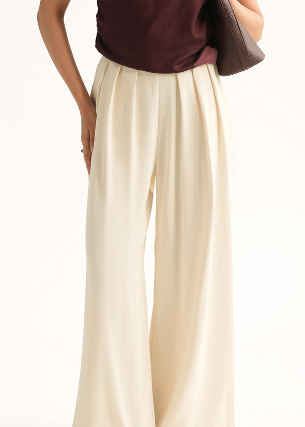 Wide Leg Pleated Pants - KOA