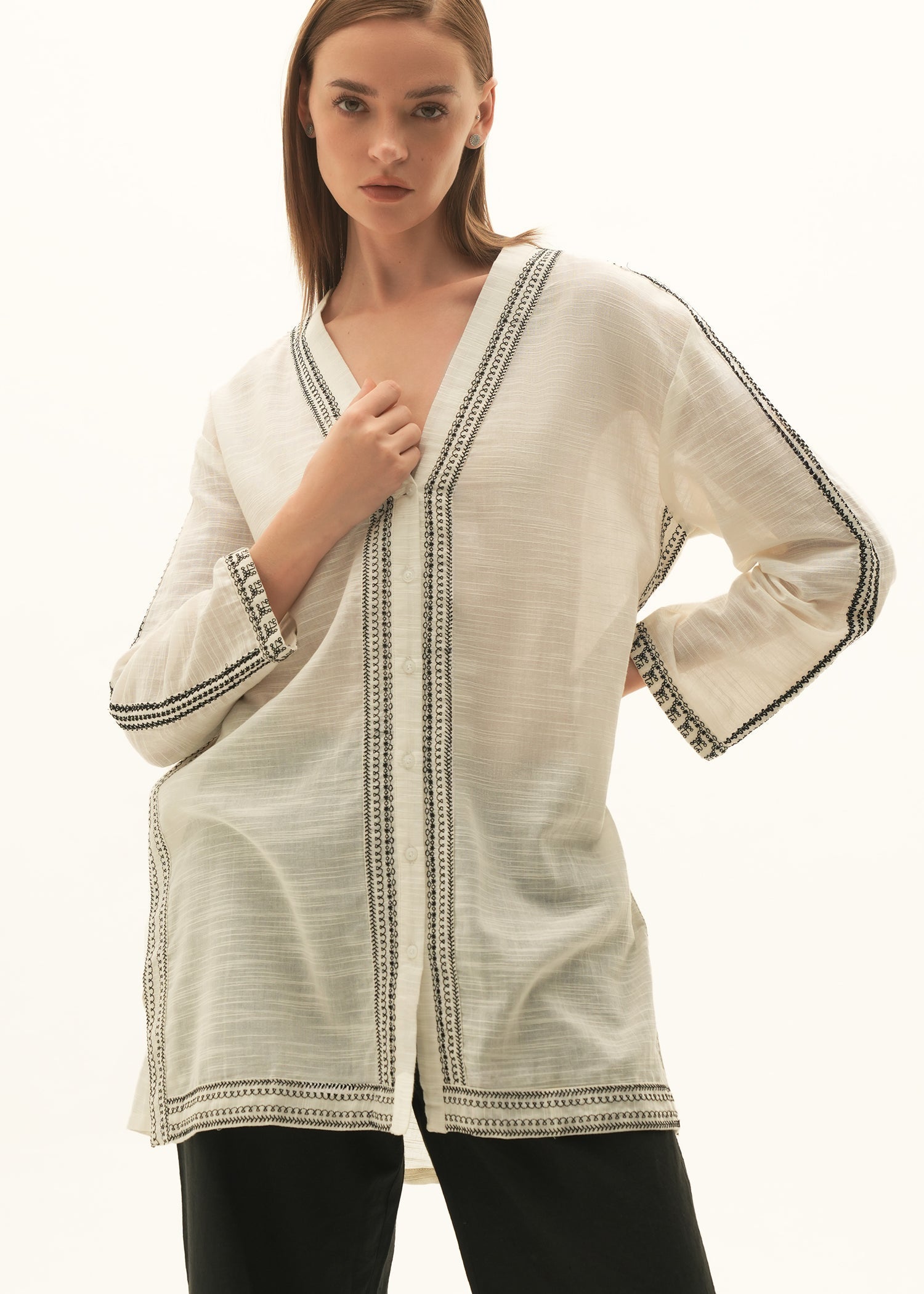 Embroidered Cotton Blouse - KOA