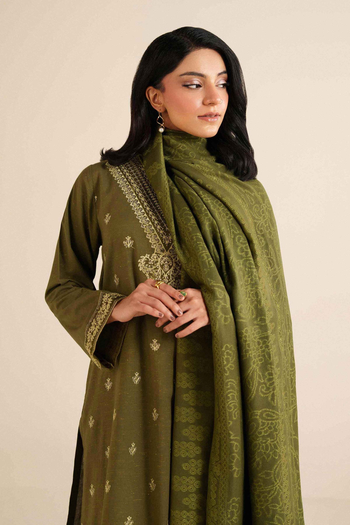 3 Piece - Embroidered Suit - PW25-460