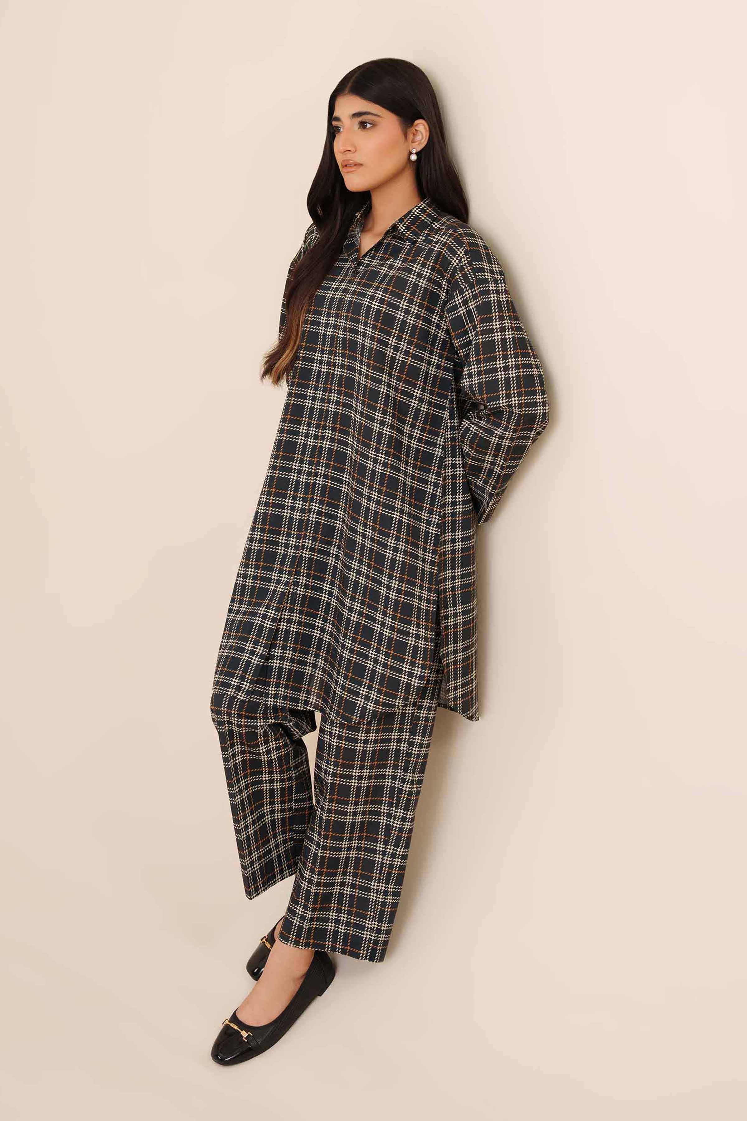 NISHATUAE - Black Printed Cambric 2-piece Ready to wear Dress