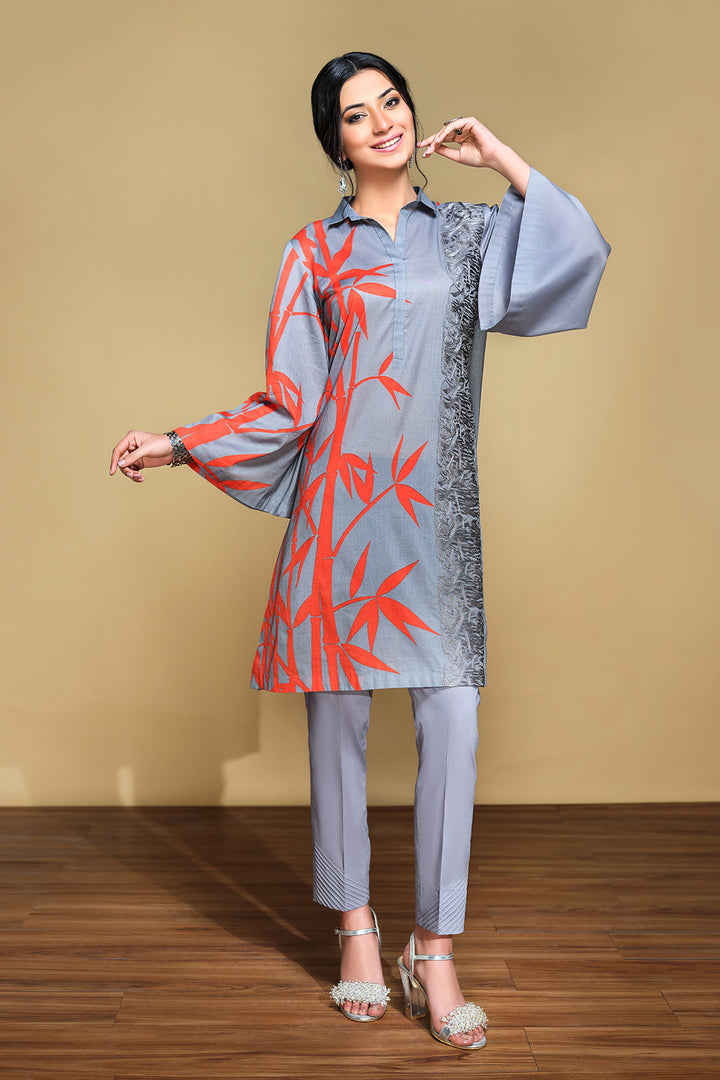 42001316- Printed Embroidered Lawn & Cambric 2PC - Nishat Linen UAE
