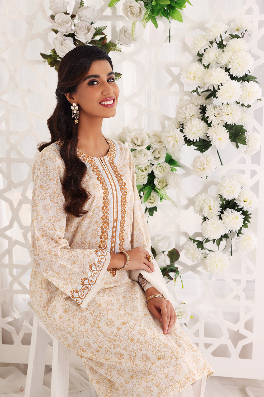 42201671-Printed Embroidered 3PC