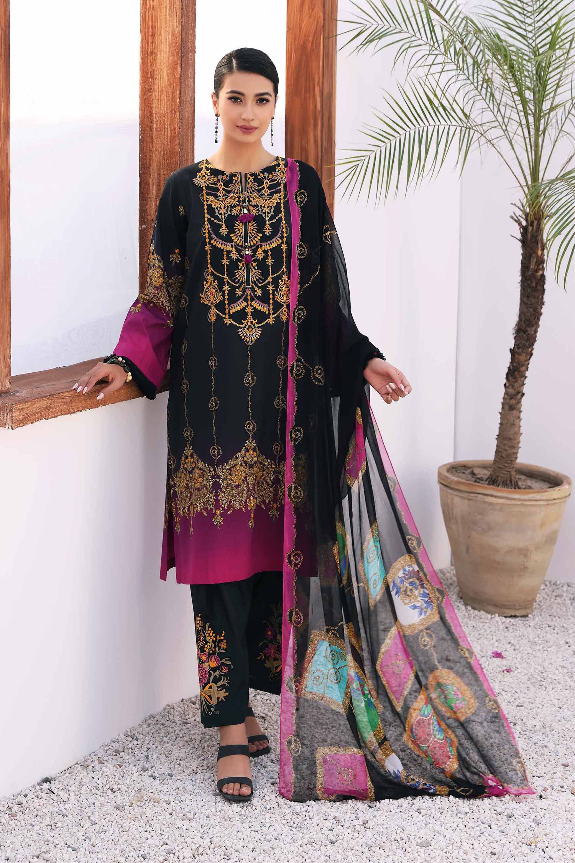 3 Piece - Printed Embroidered Suit – 42301146