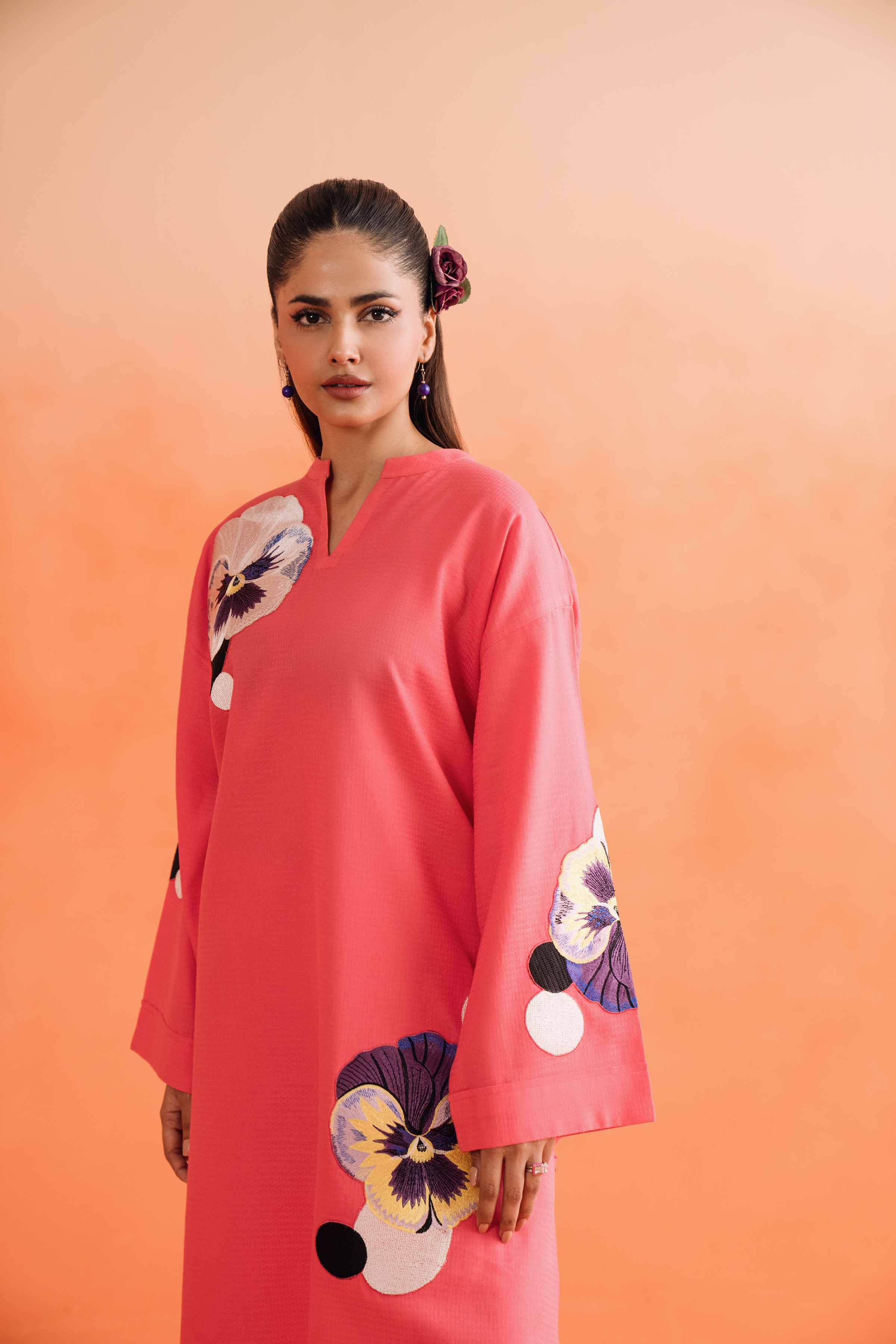 2 Piece - Dyed Embroidered Suit - 42401004