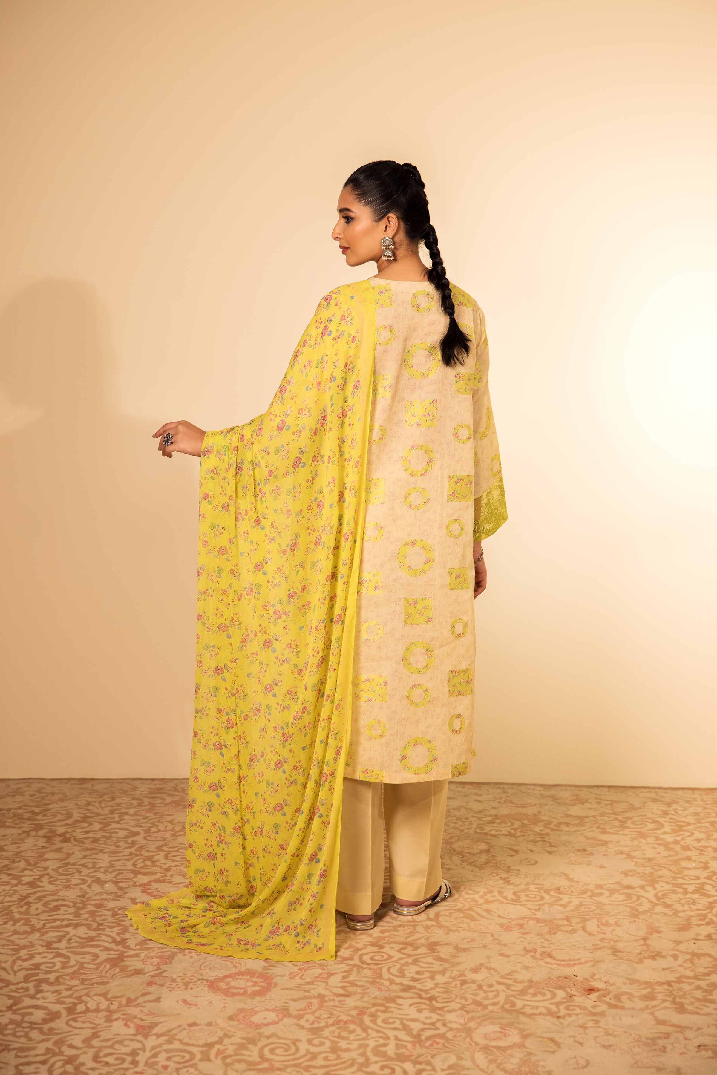 3 Piece - Digital Printed Jacquard Embroidered Suit - 42401020