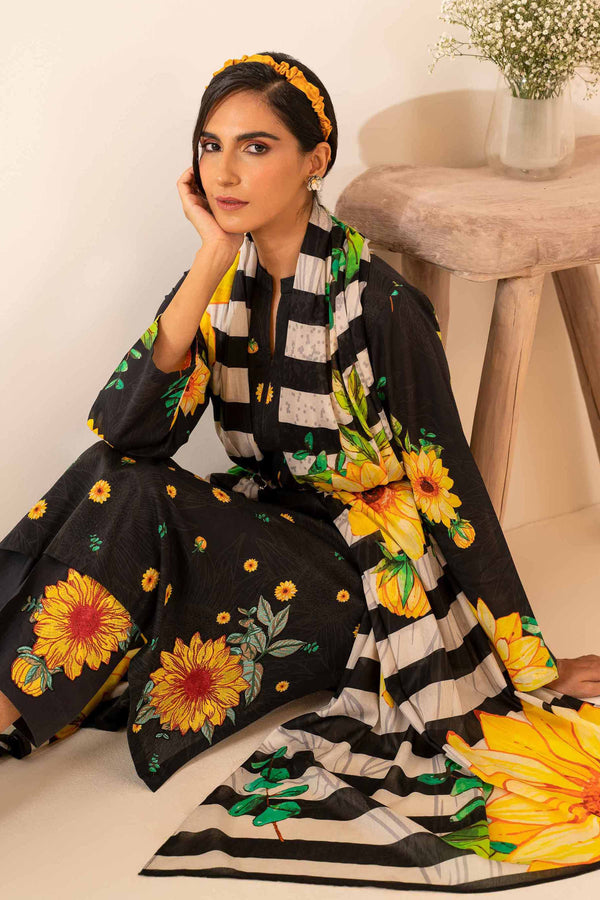 3 Piece - Digital Printed Embroidered Suit - 42401047
