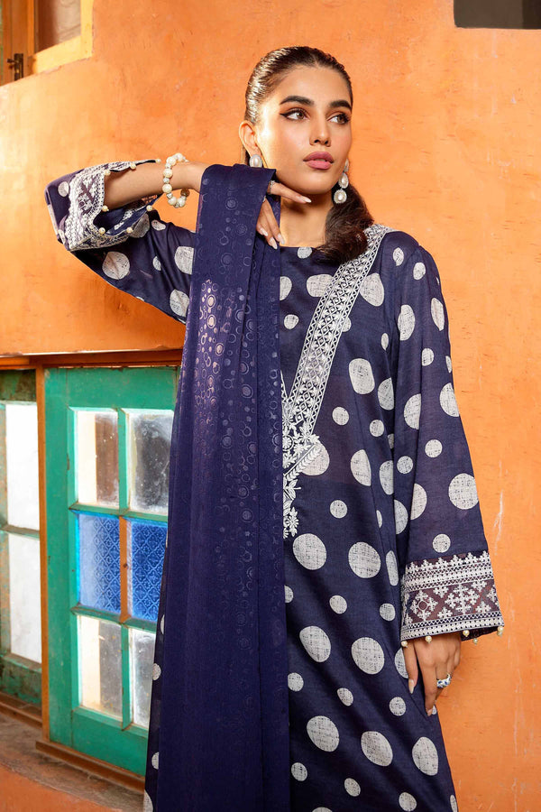 3 Piece - Printed Embroidered Suit - 42401149