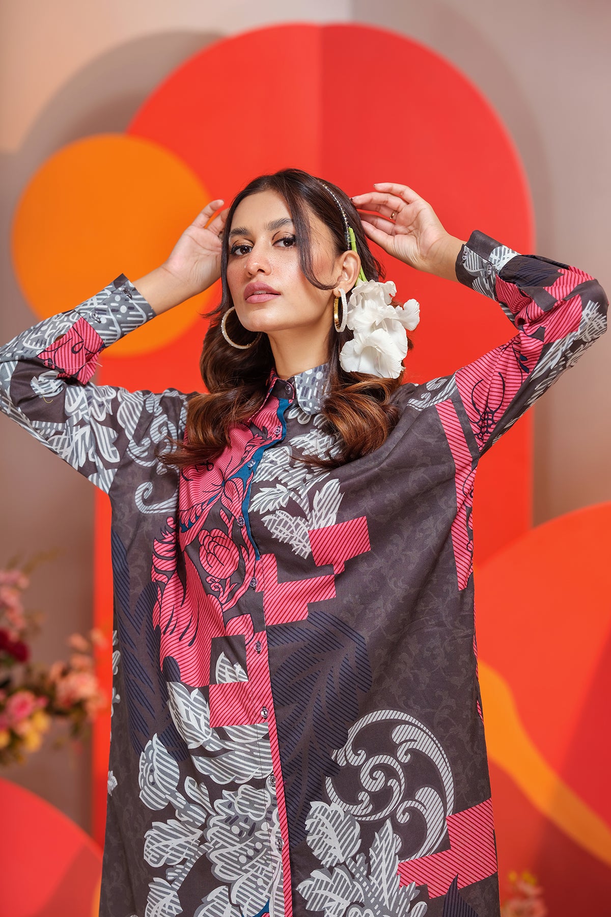 AS22-05-Button Down Printed Shirt