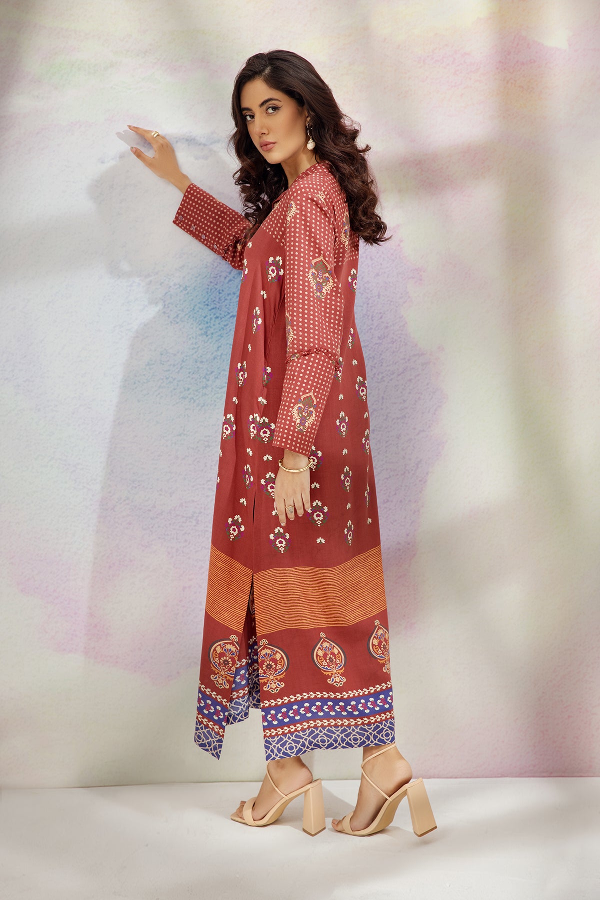 AS22-21-Printed Long Dress