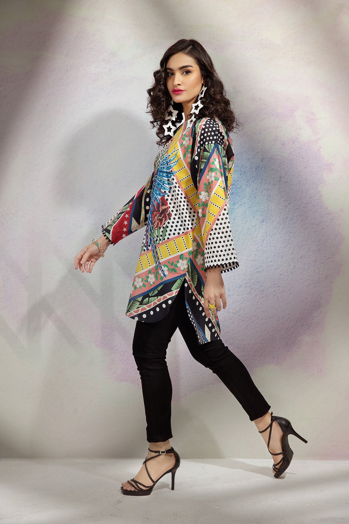 AS22-26-Printed Round Neck Tunic