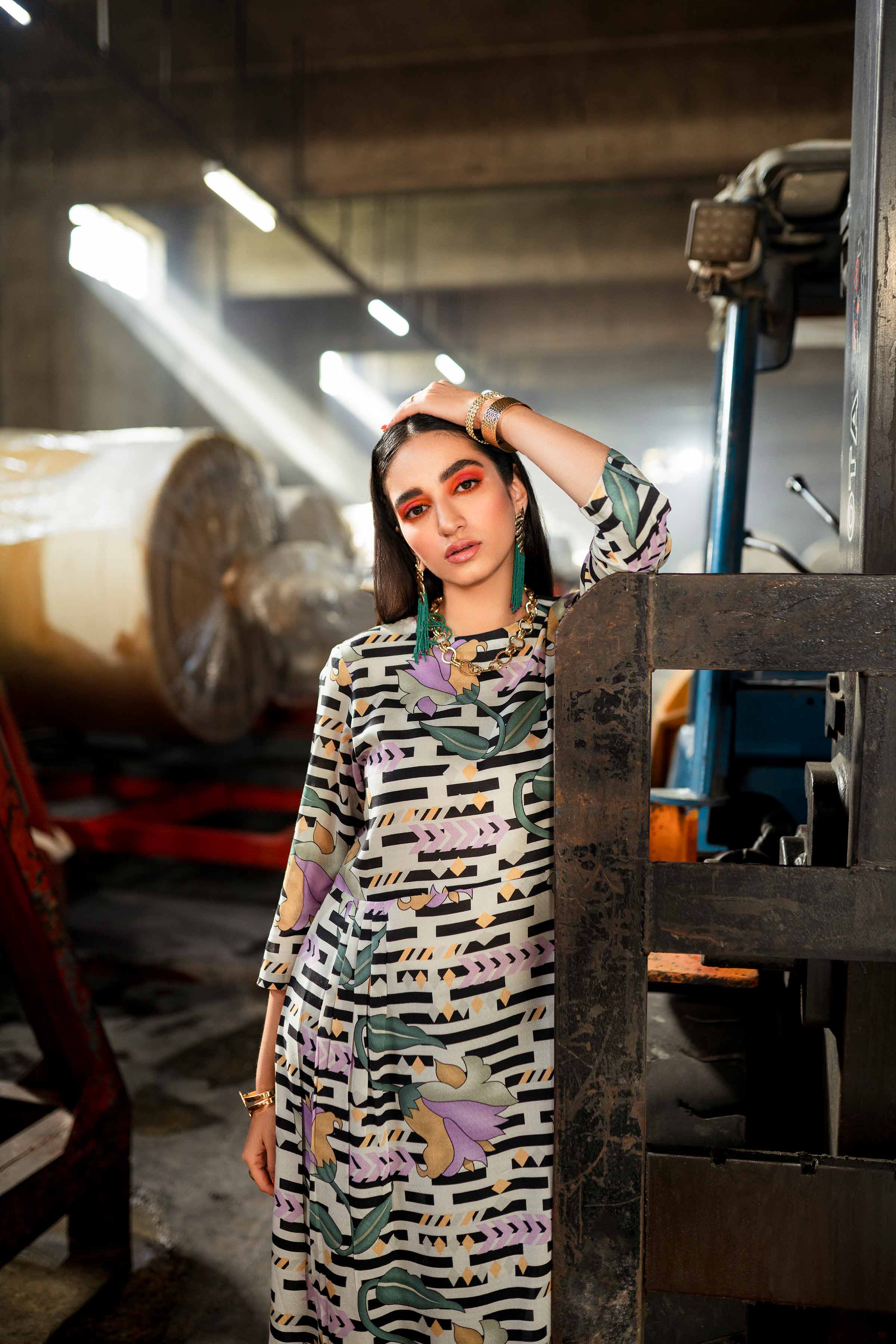 Printed Long Dress - AS23-21