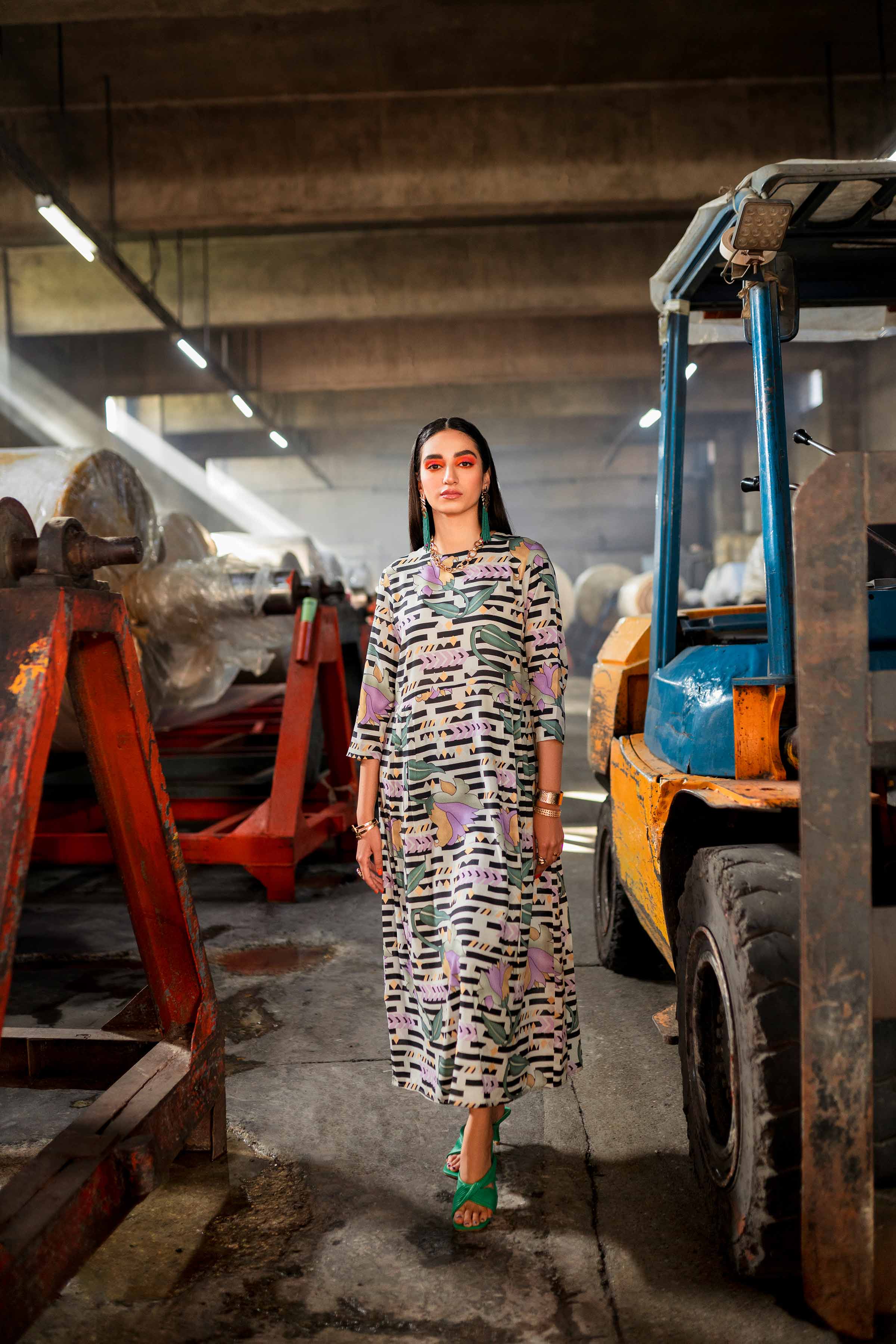 Printed Long Dress - AS23-21