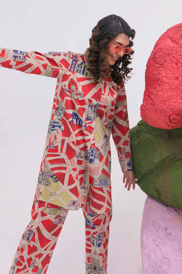 2 Piece - Printed Suit - AS24-07