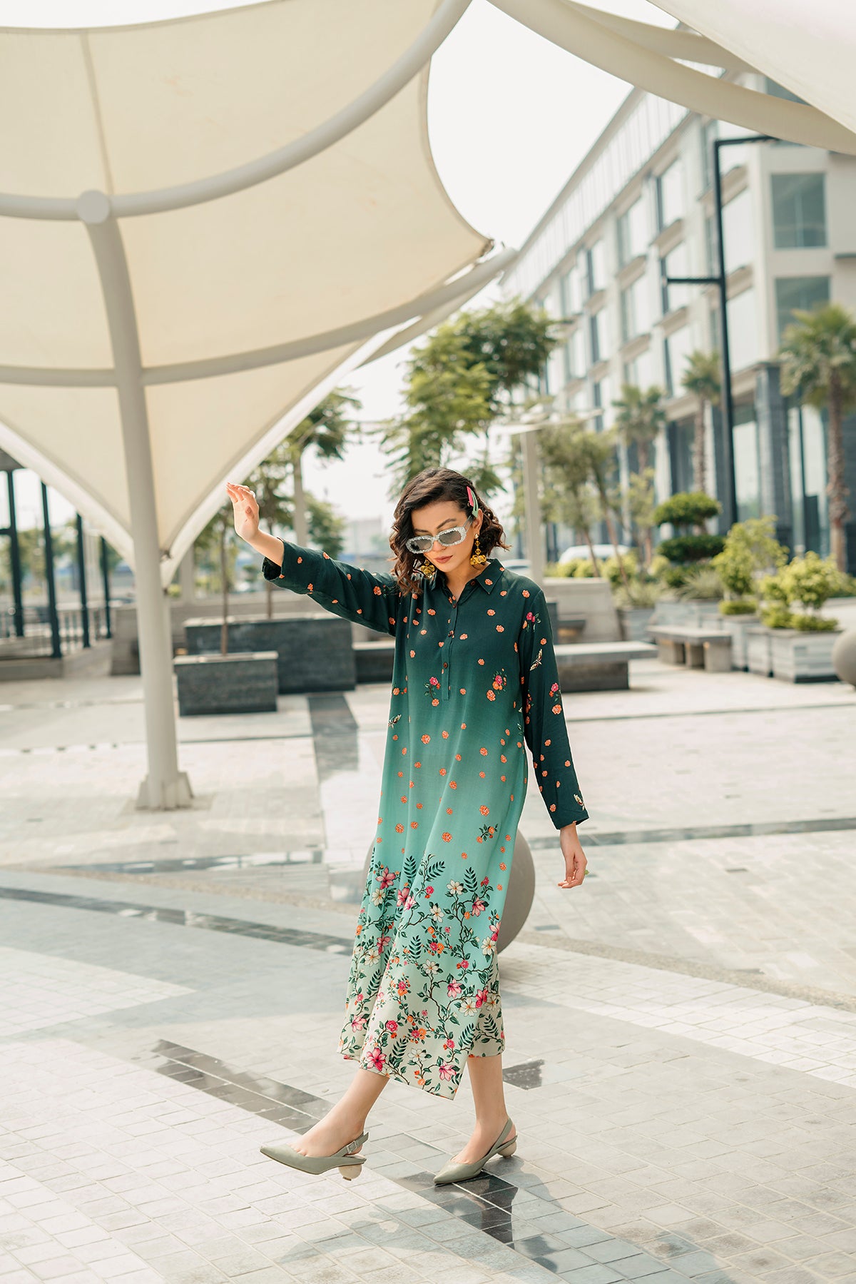 AW22-18-Printed Long Dress