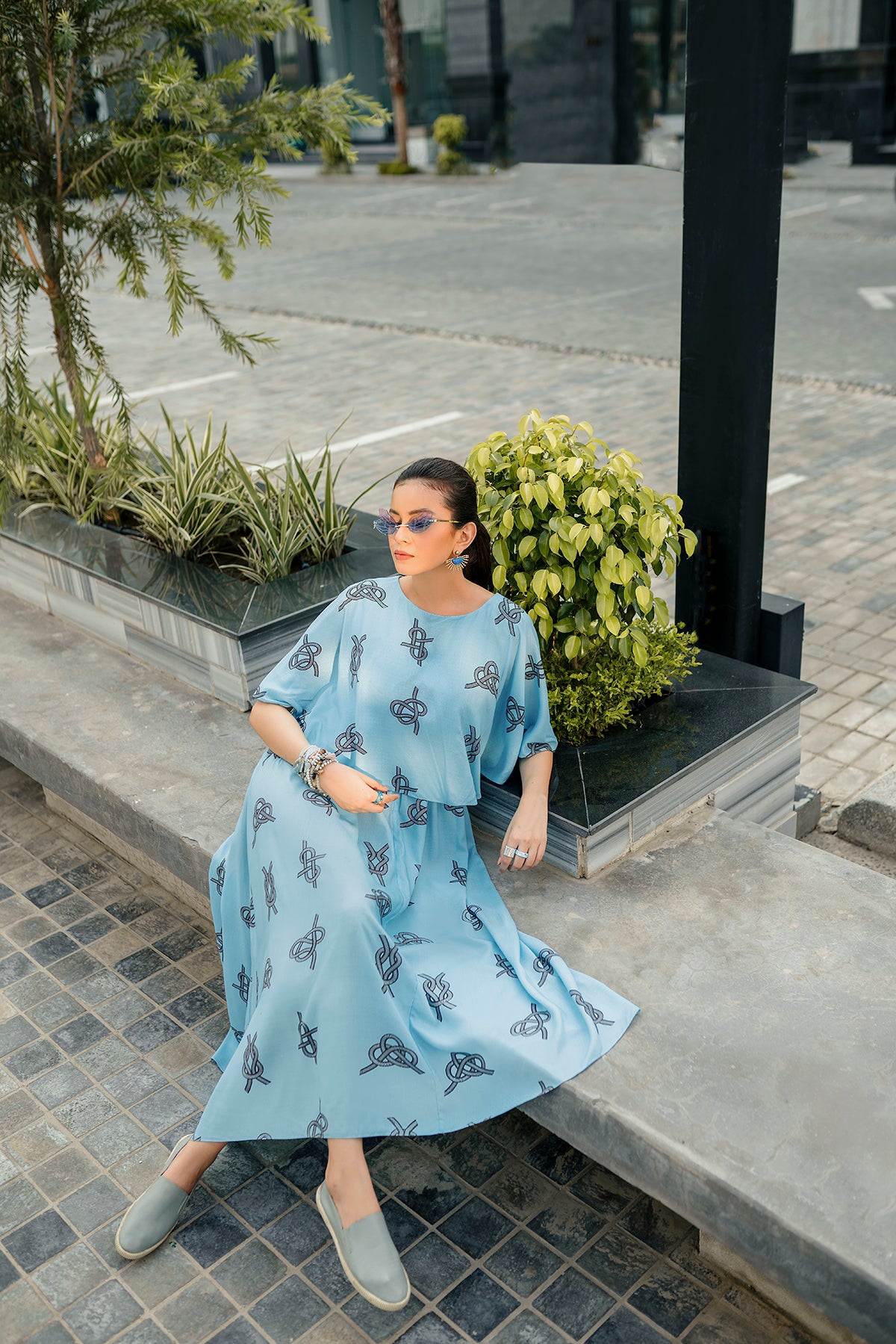 AW22-45-Printed Long Dress