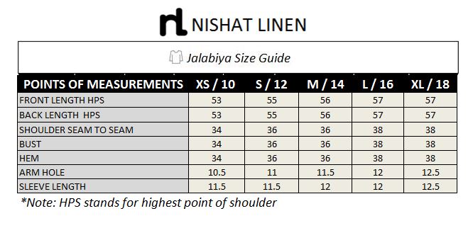 DE19-12 Green Printed Stitched Pima Cotton Jalabiya - 1PC - Nishat Linen UAE