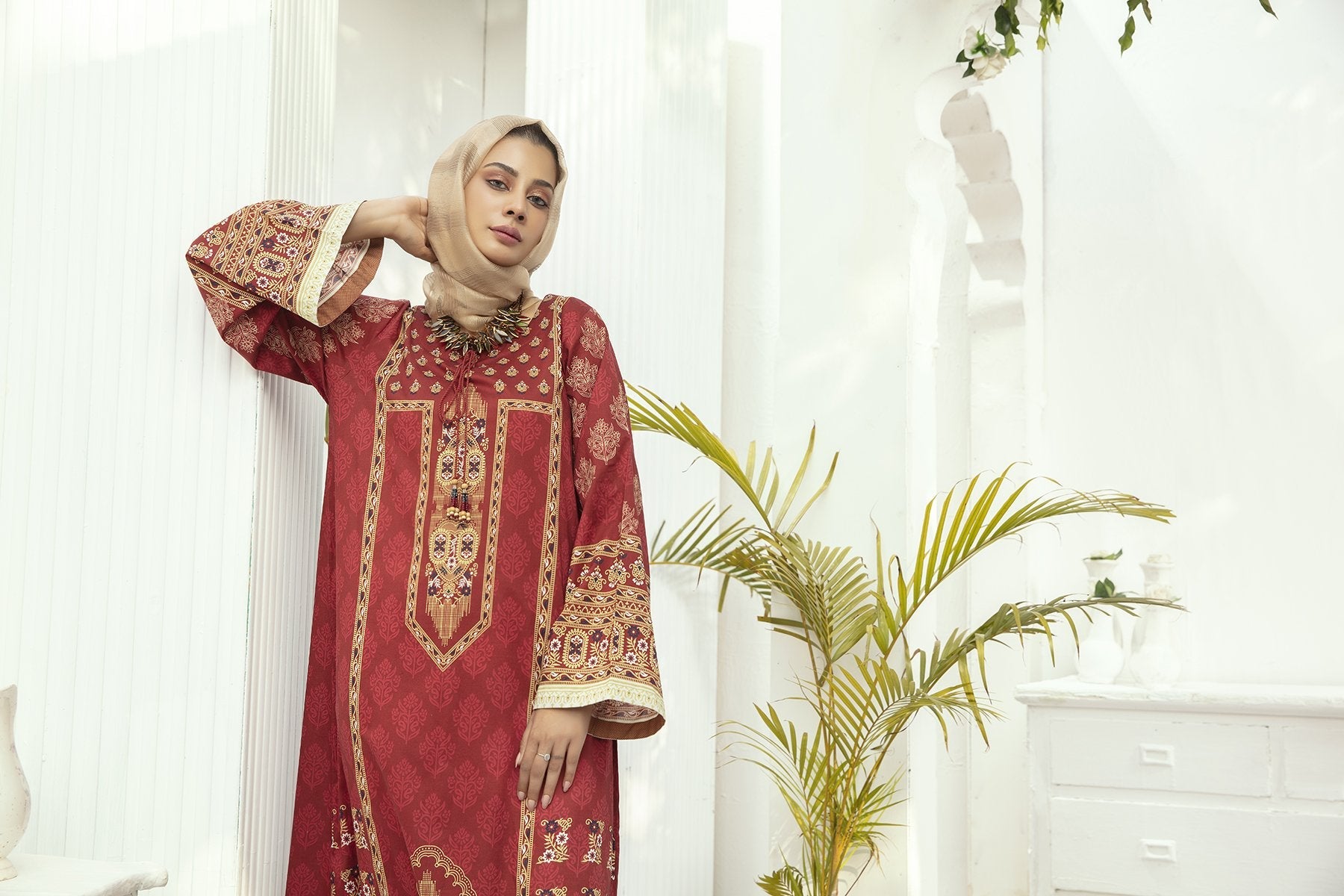 DE20-02 Printed Stitched Fustaan  1PC