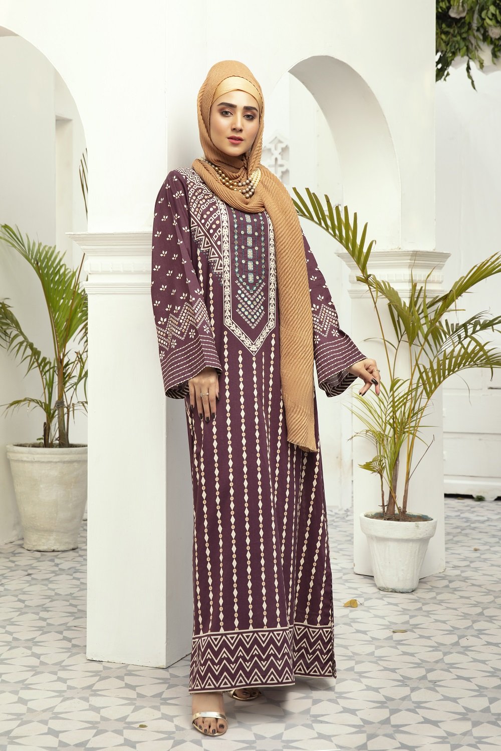 DE20-03 Printed Stitched Fustaan  1PC