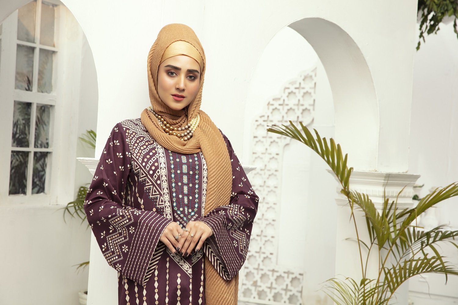 DE20-03 Printed Stitched Fustaan  1PC