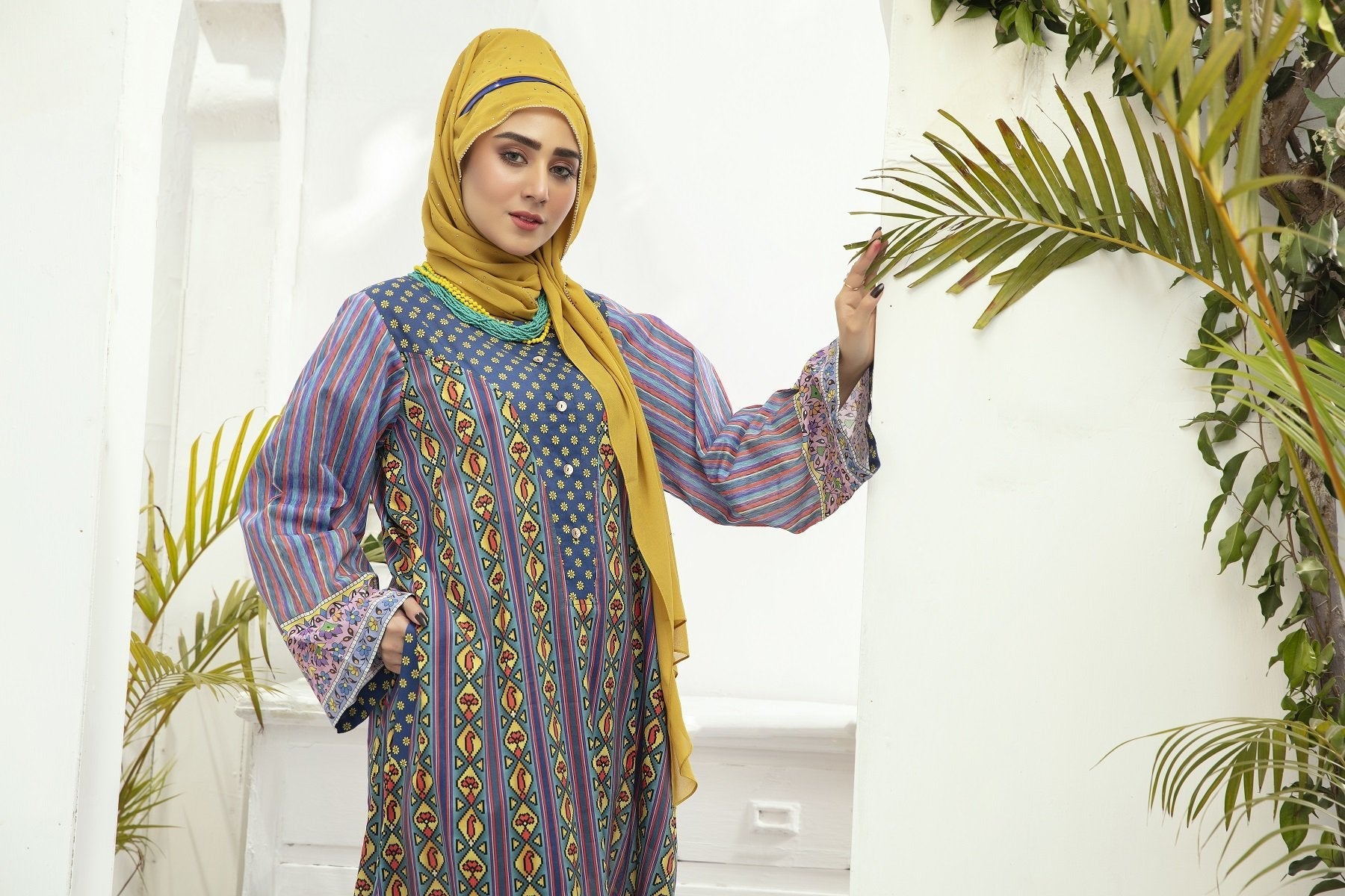 DE20-08 Printed Stitched Fustaan  1PC