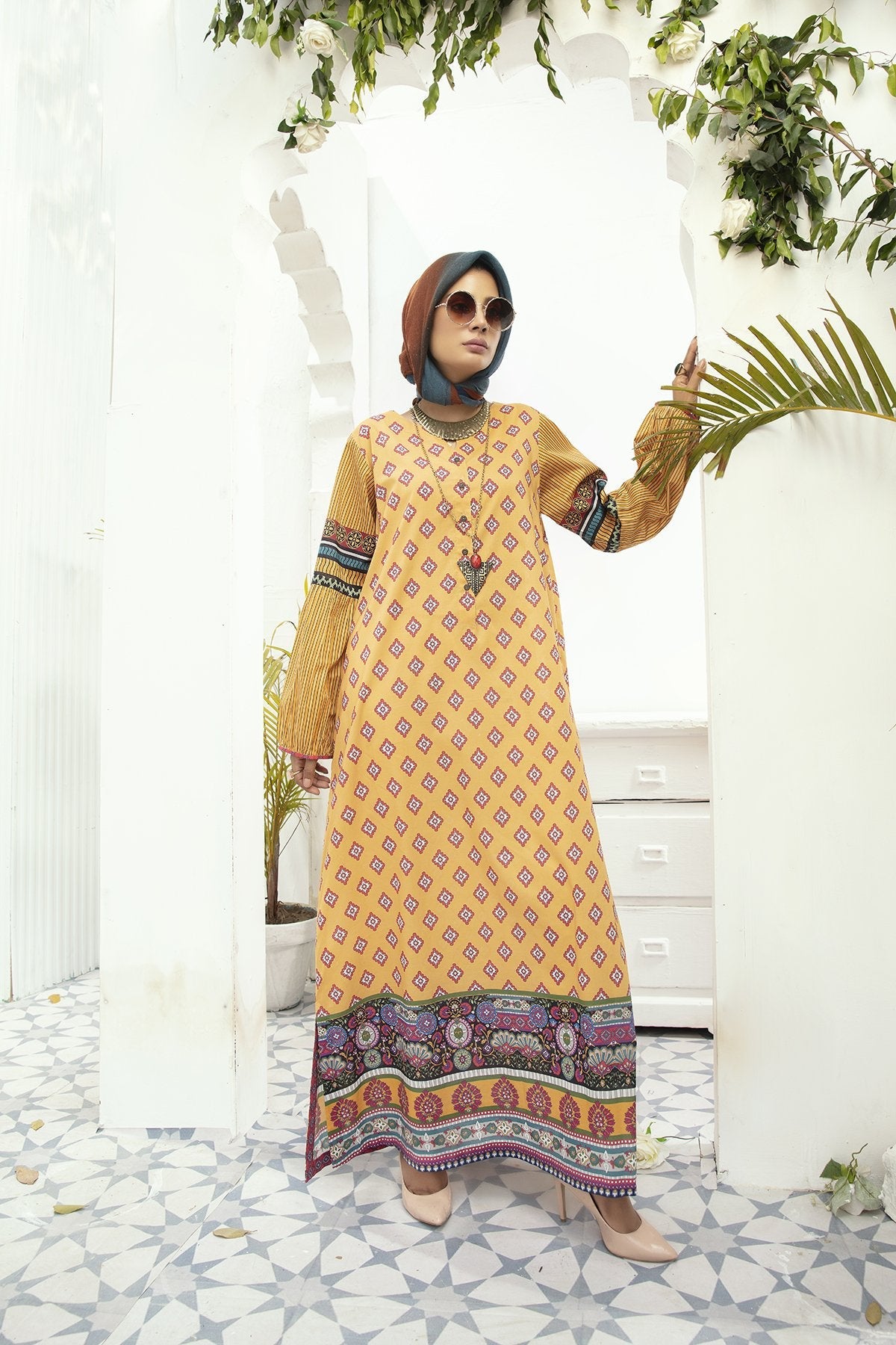 DE20-09 Printed Stitched Fustaan  1PC