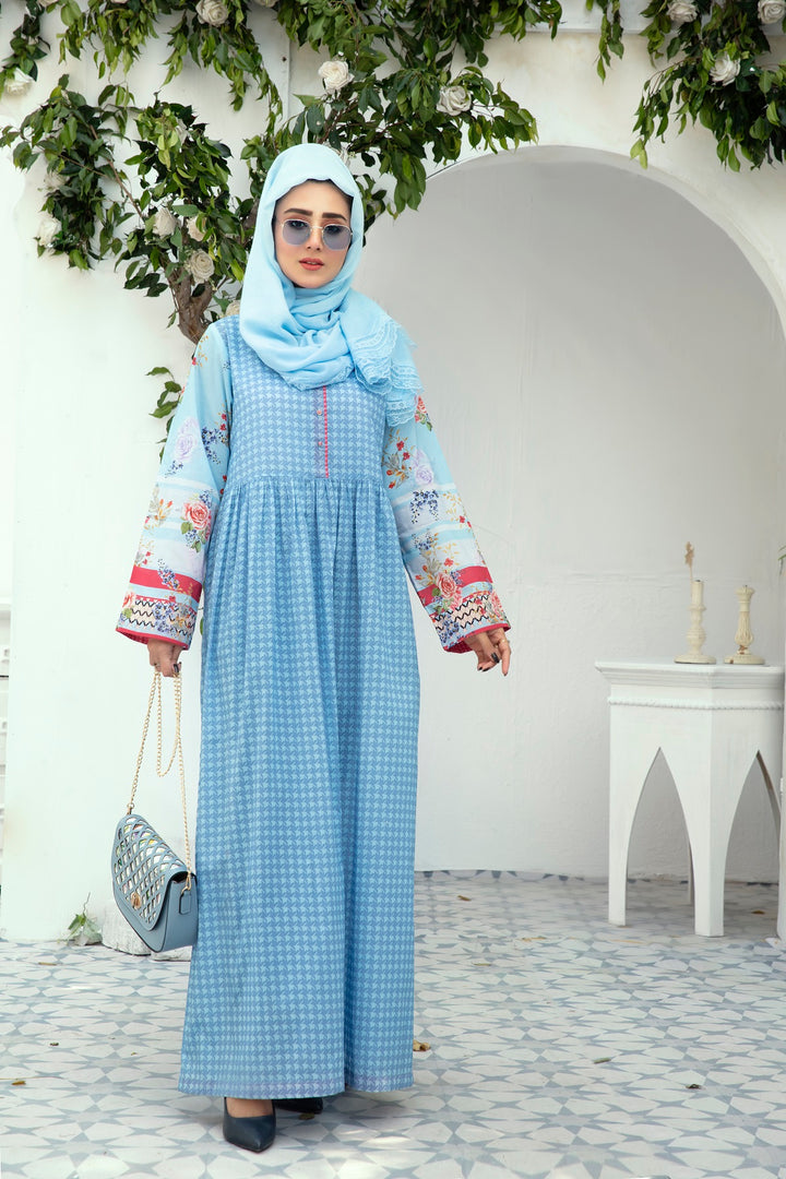 DE20-13 Printed Stitched Jalabiya – 1PC - Nishat Linen UAE
