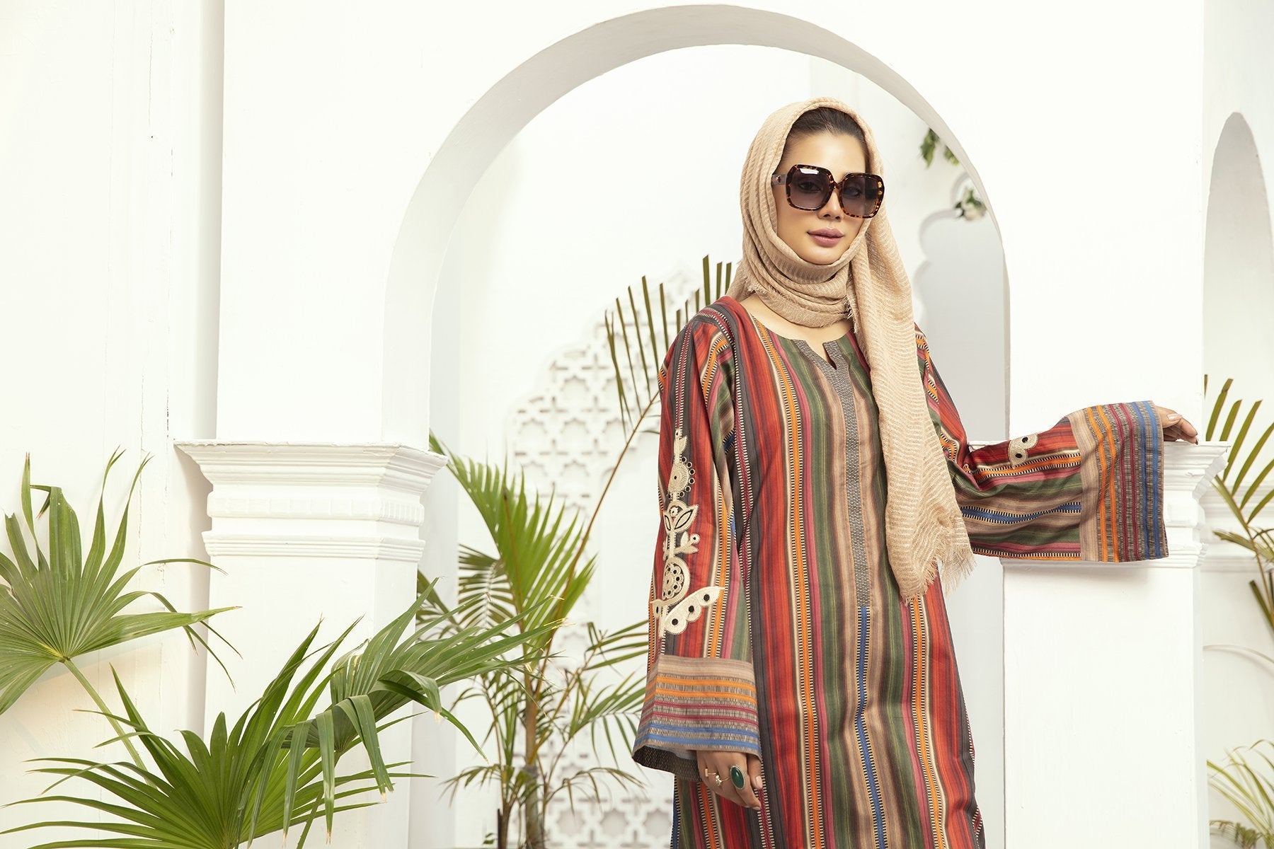 DE20-16 Printed Stitched Fustaan  1PC